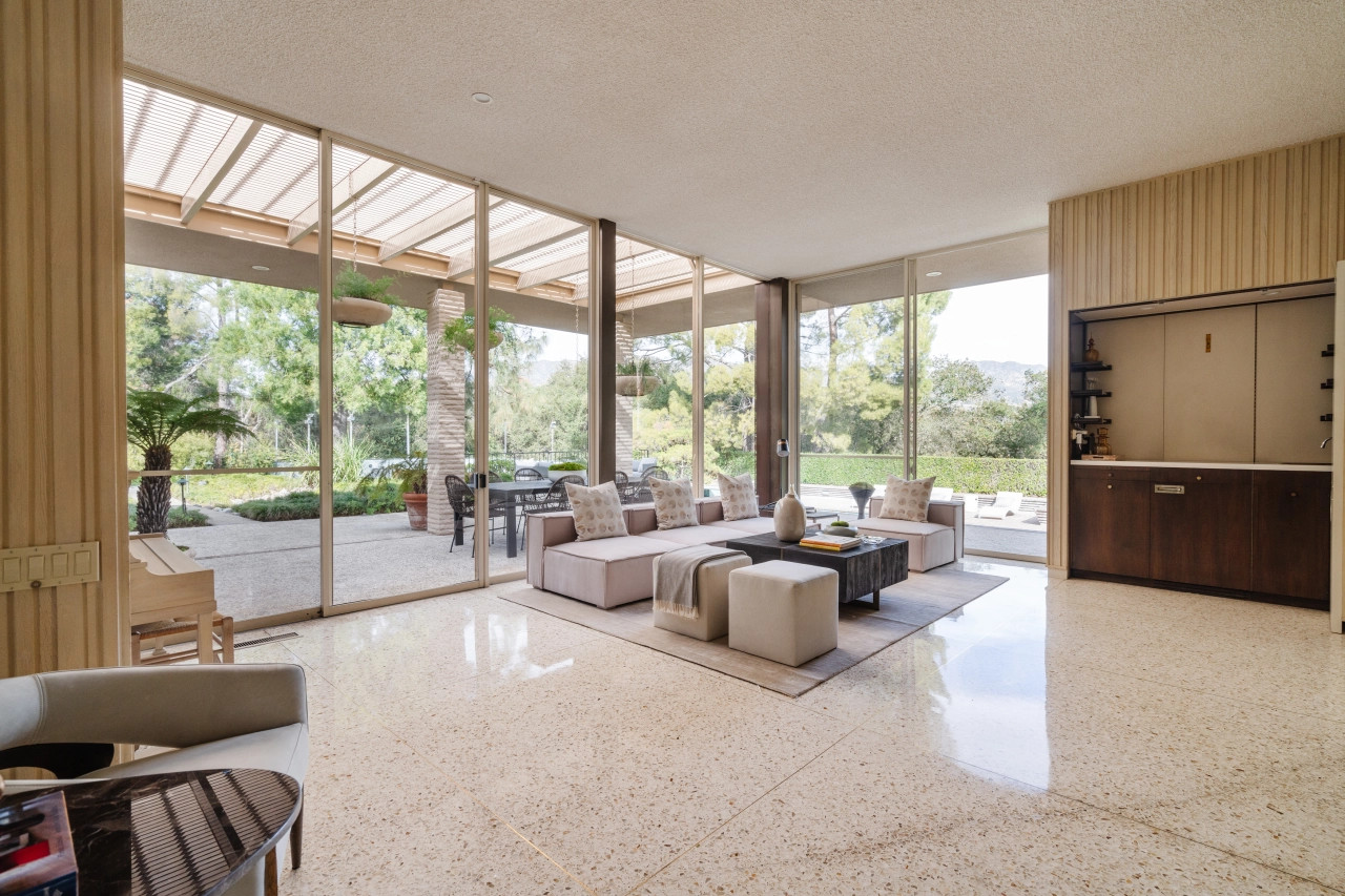 salon sol en terrazzo