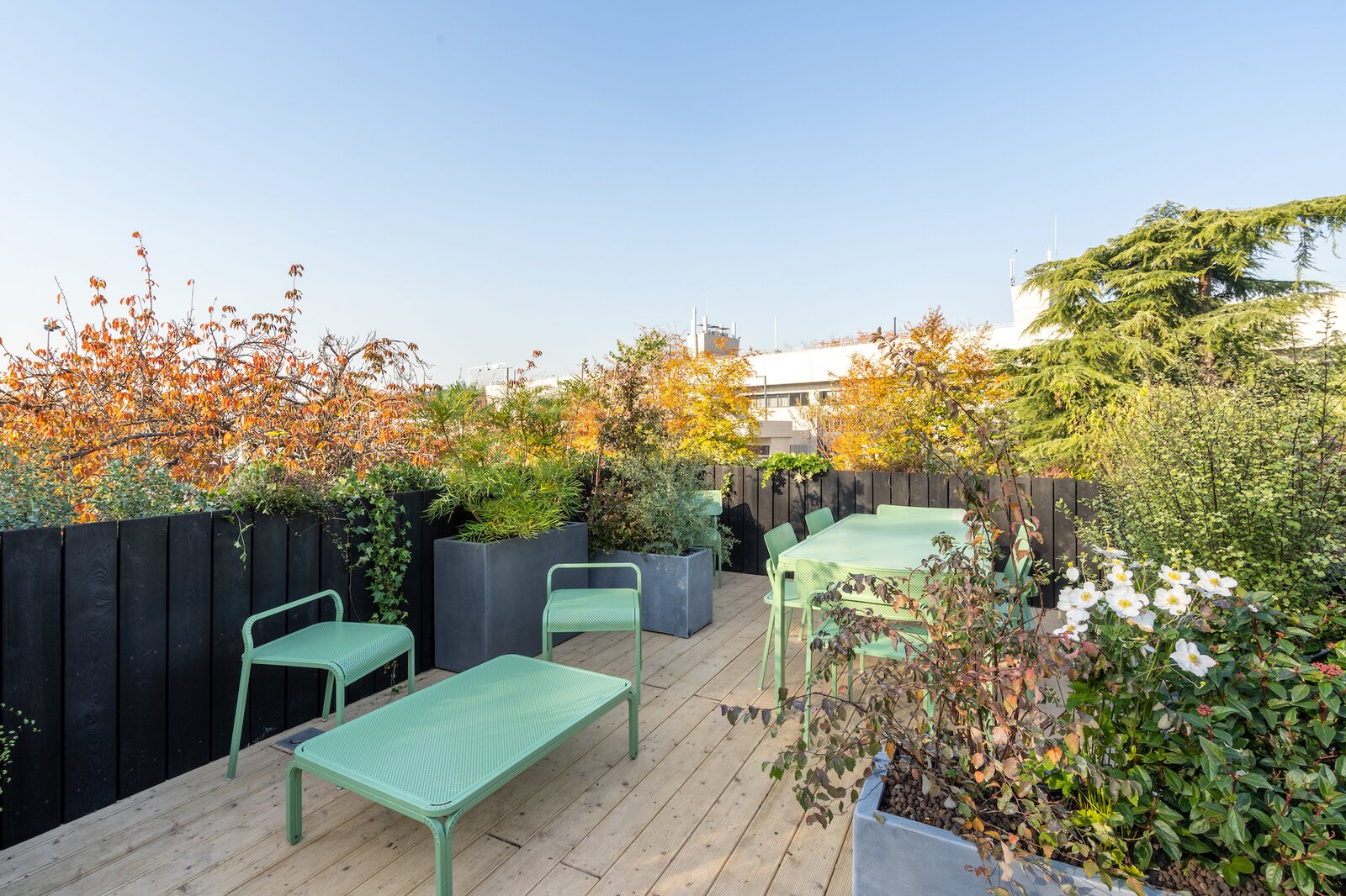 terrasse sur le toit petite maison 54m2
