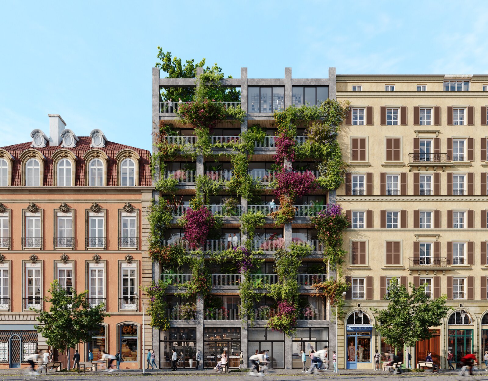 façade immeuble contemporain 