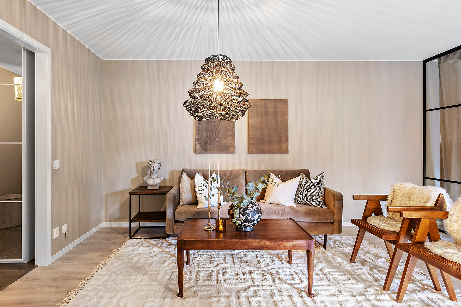 salon décoration contemporaine beige