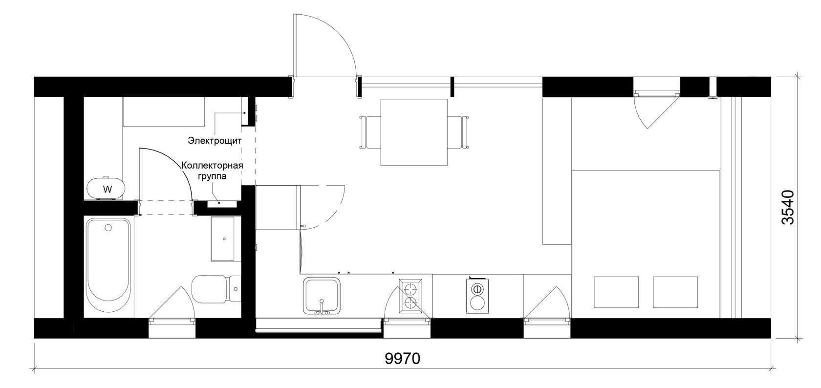 plan petite maison 27m2 préfabriquée