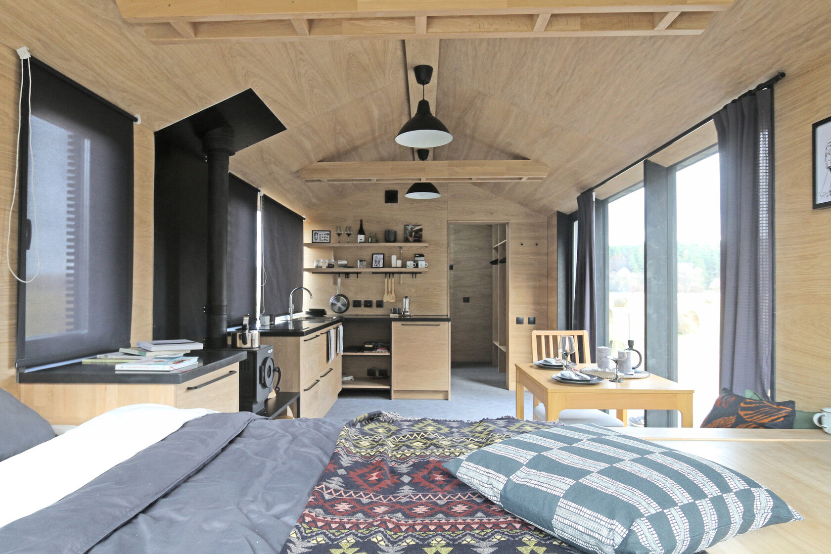 chambre et salon petite maison 27m2 préfabriquée