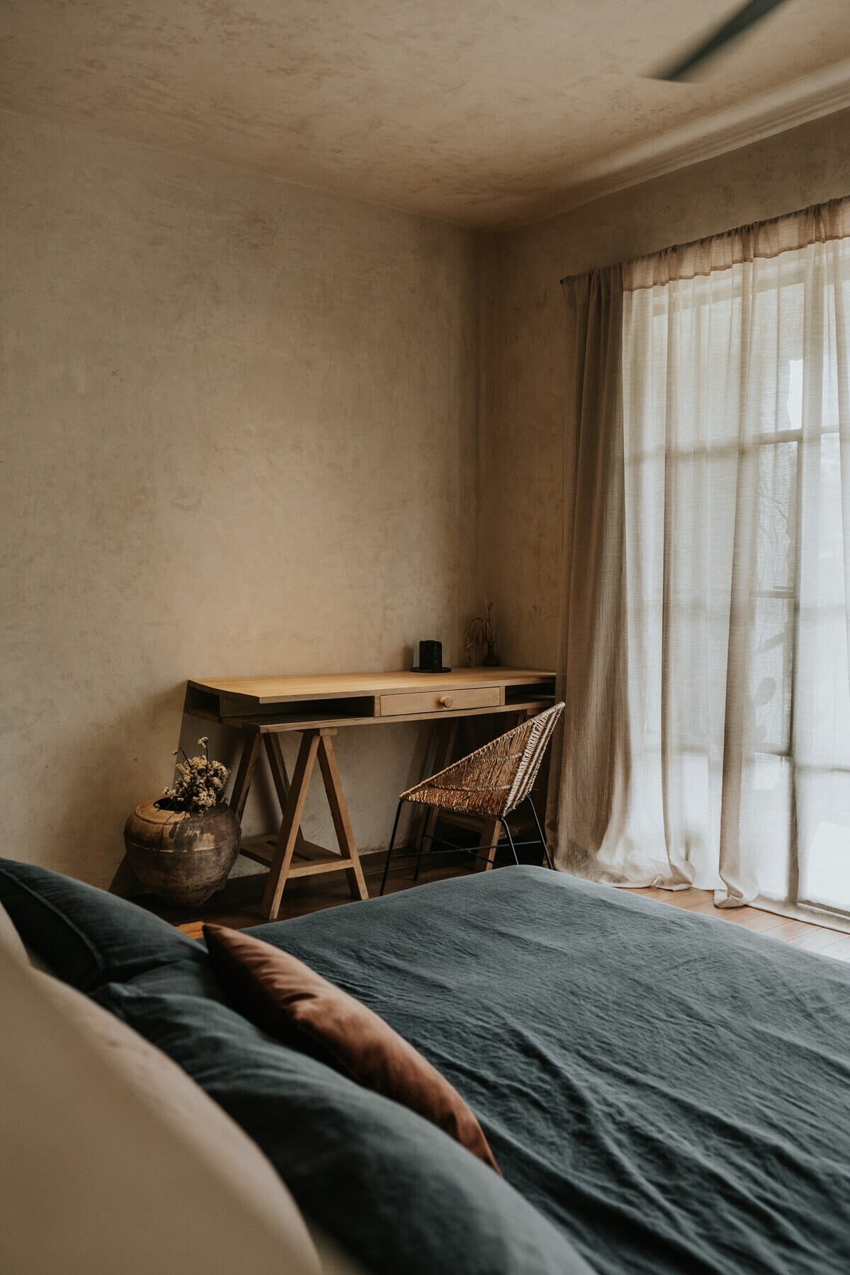 chambre mur enduits