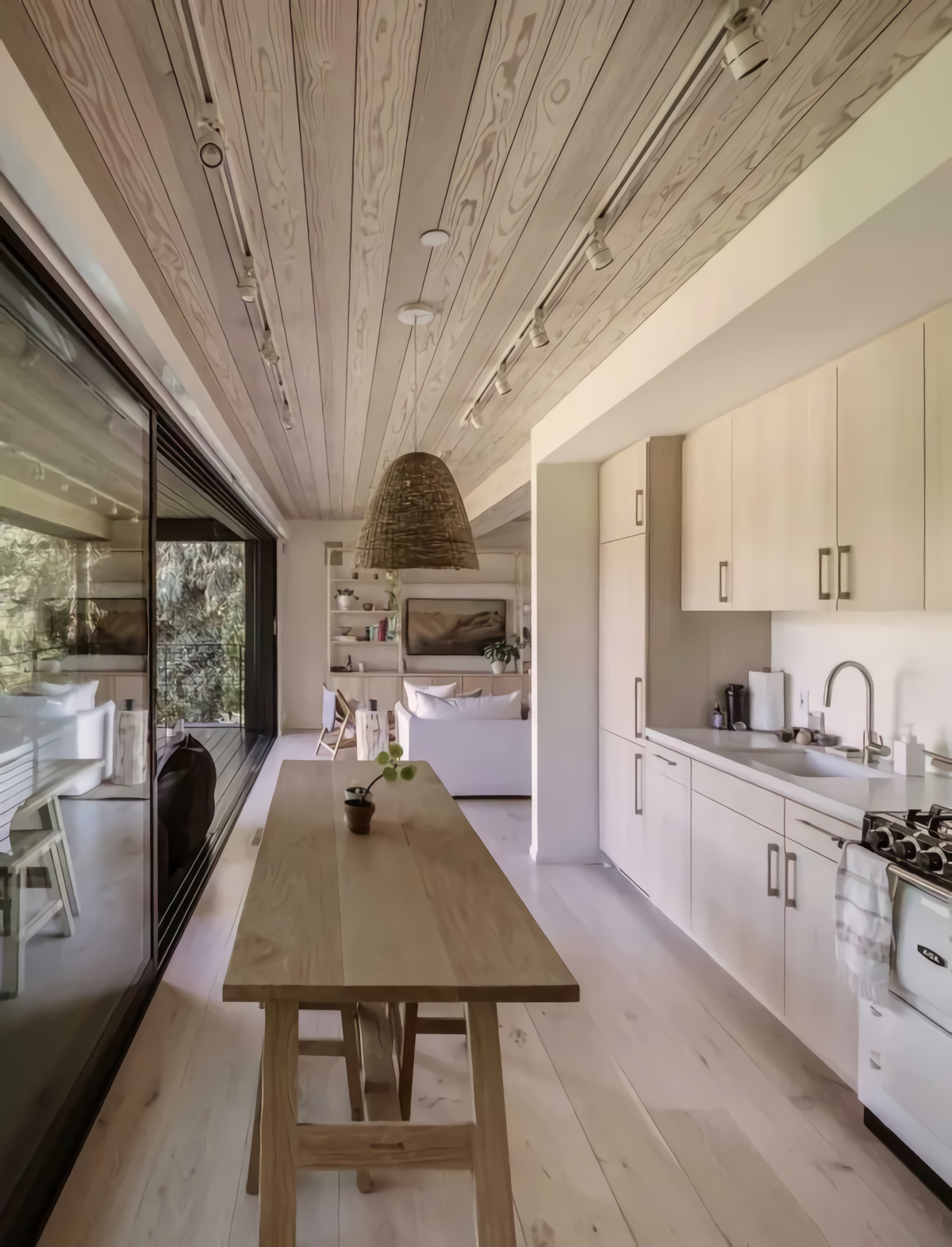 cuisine et terrasse petite maison préfabriquée