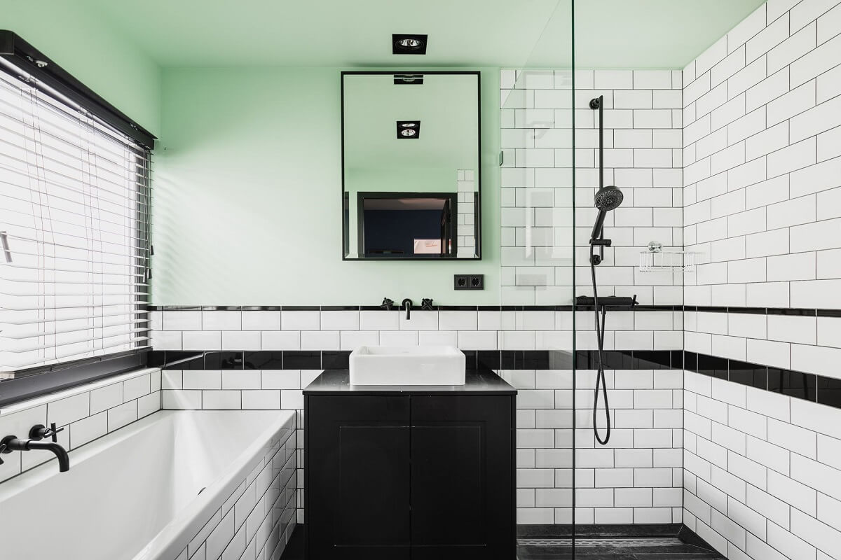 salle de bain verte