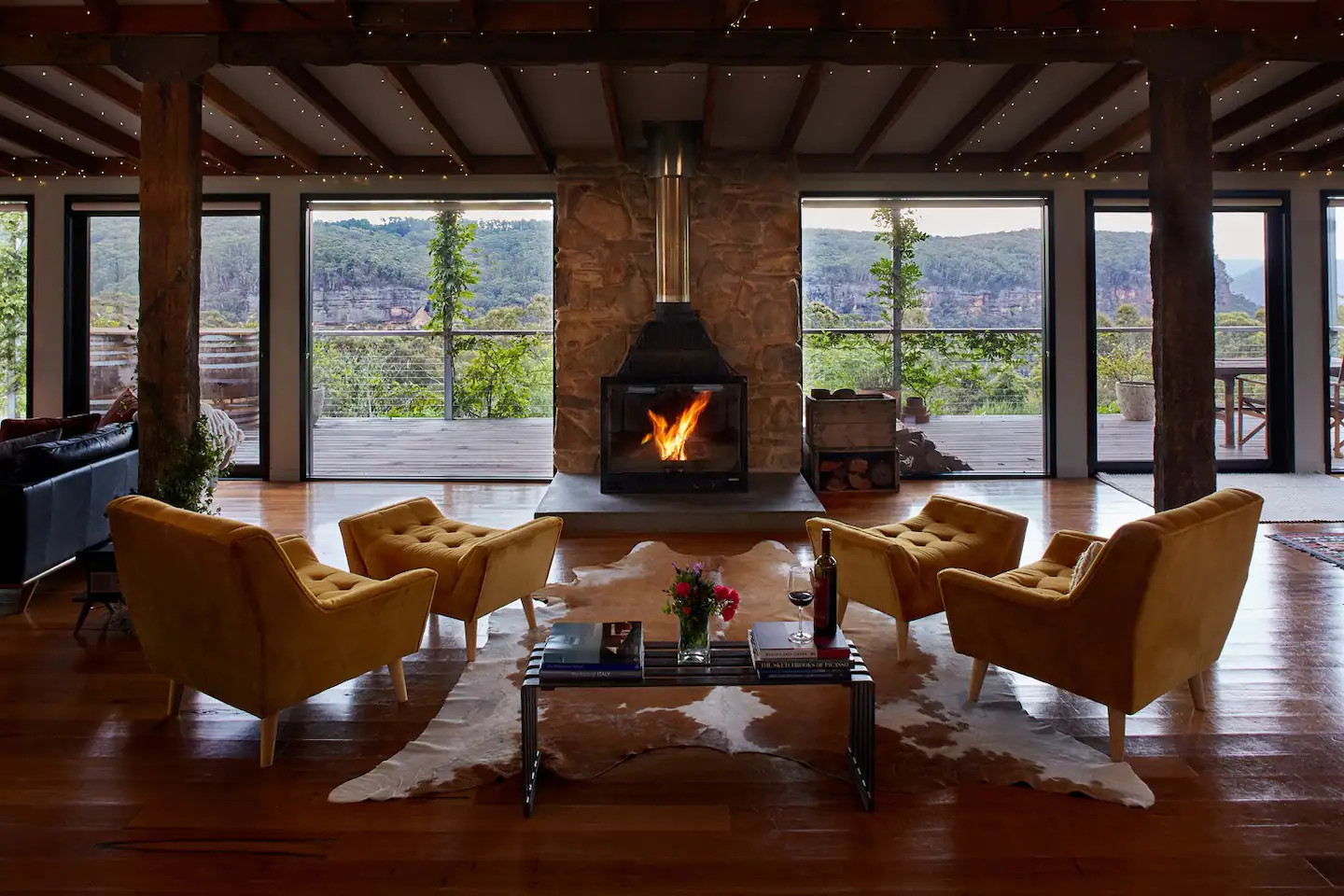 salon maison en bois rénovée Australie