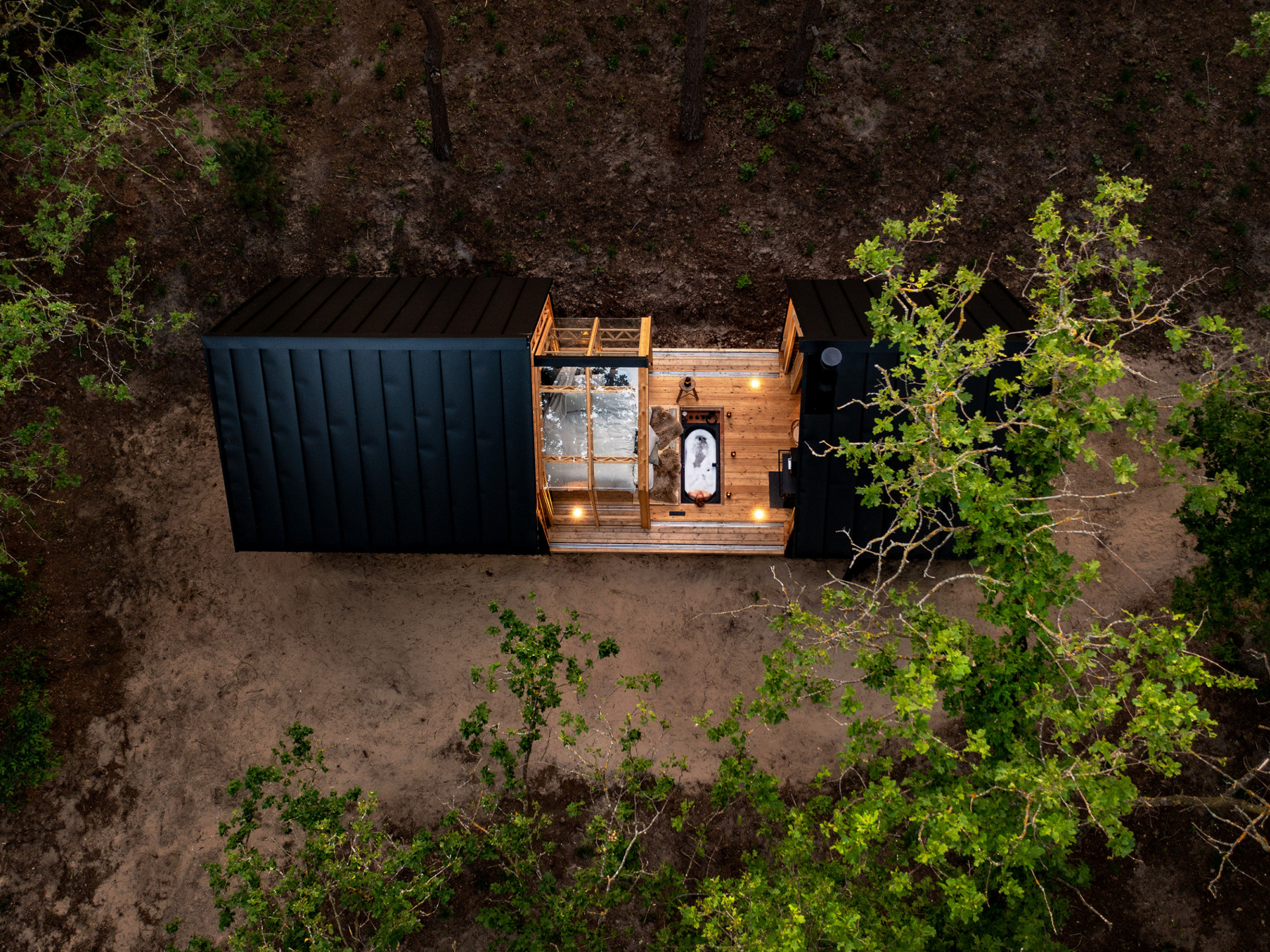 vue aérienne cabane Anna