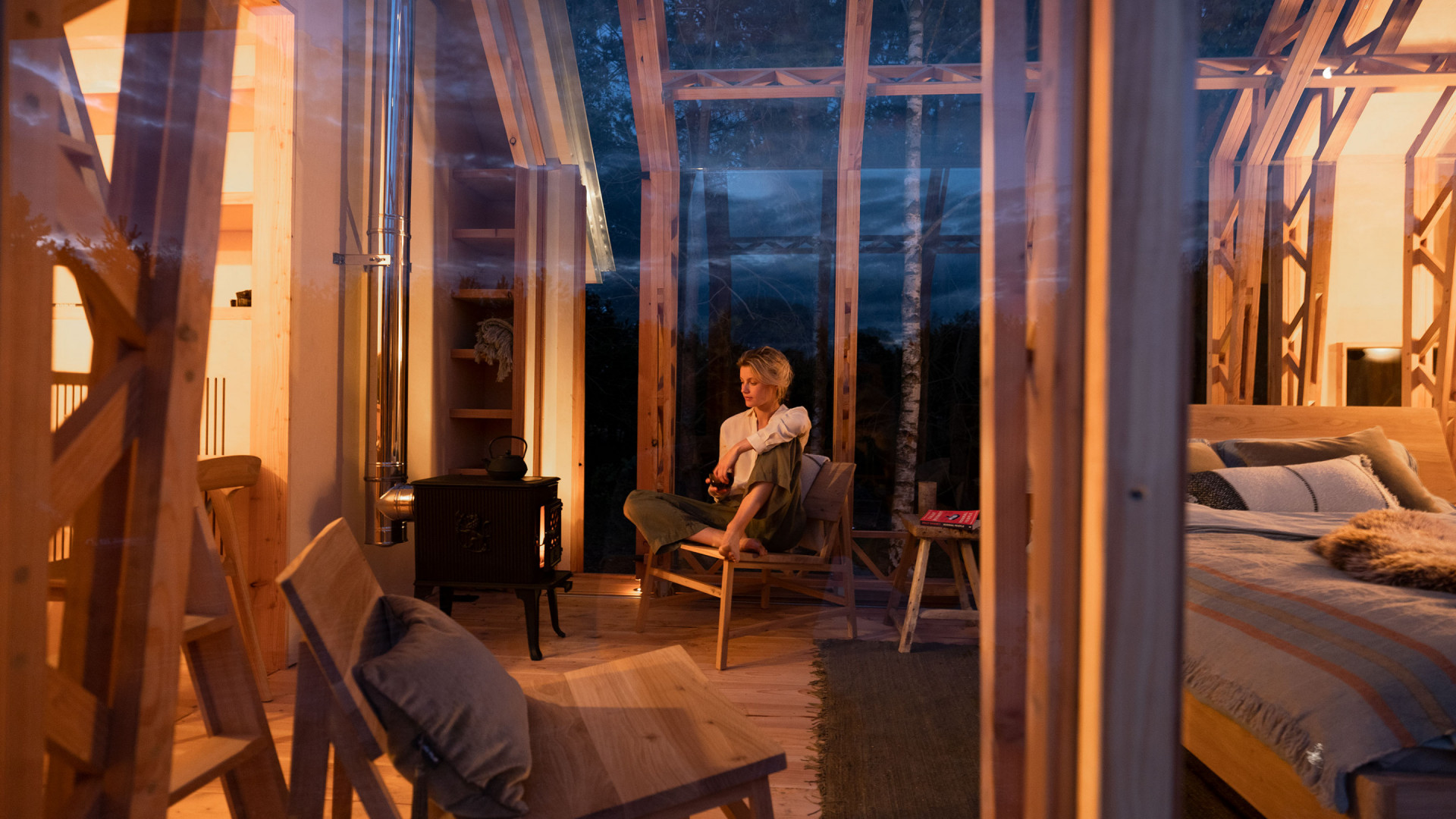 vue salon nuit