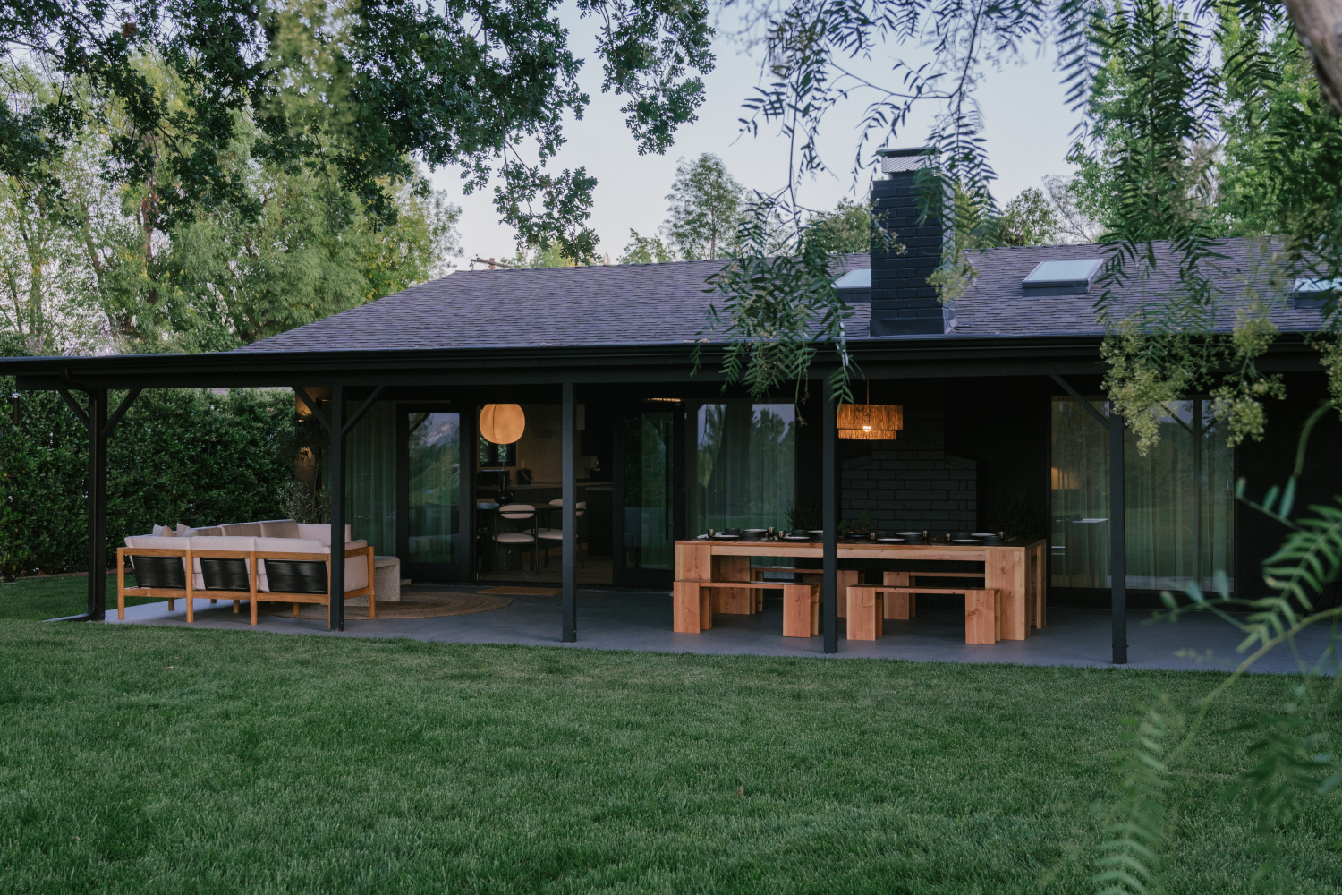 terrasse abritée maison en bois