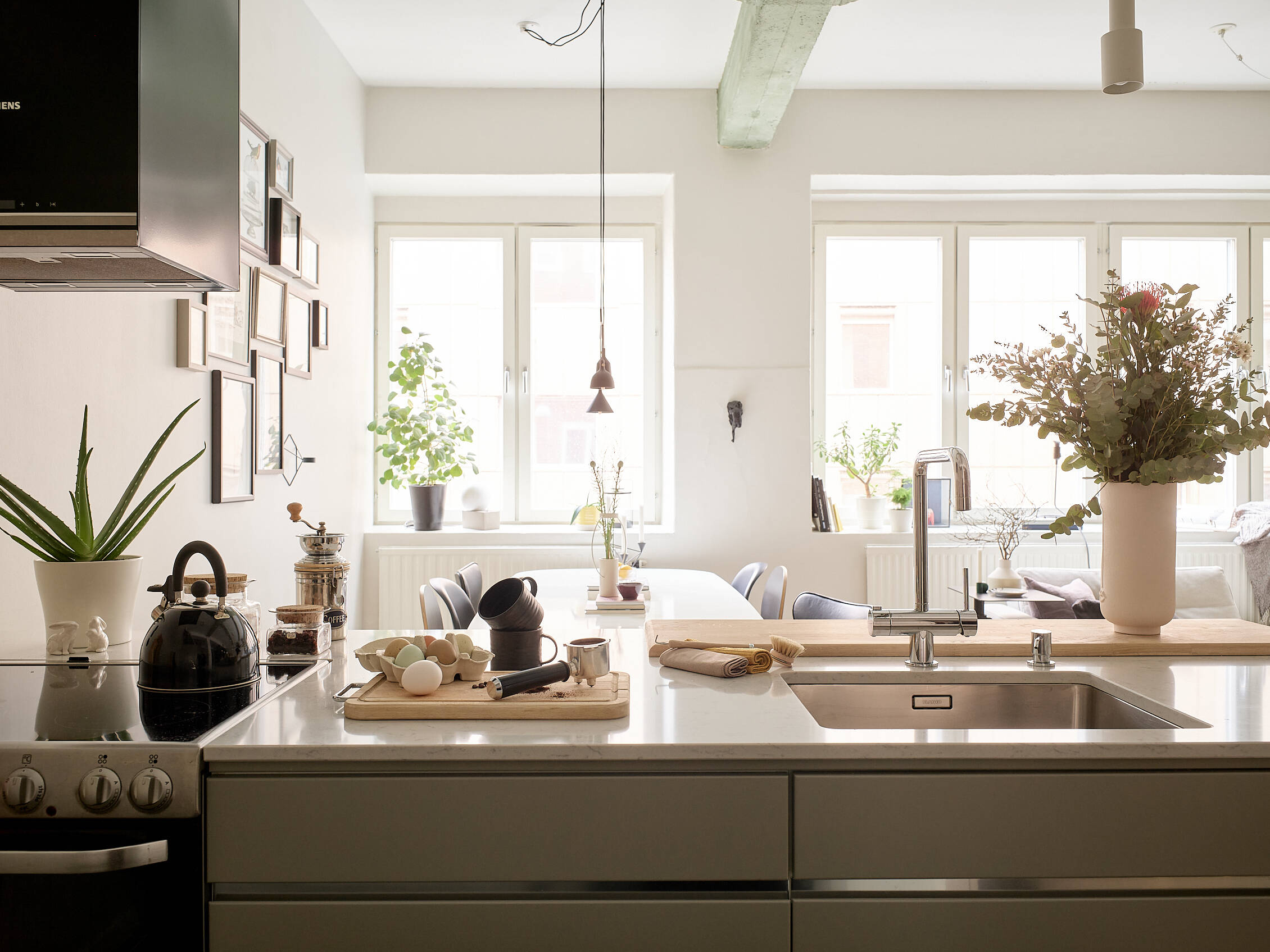 cuisine et salon mini loft