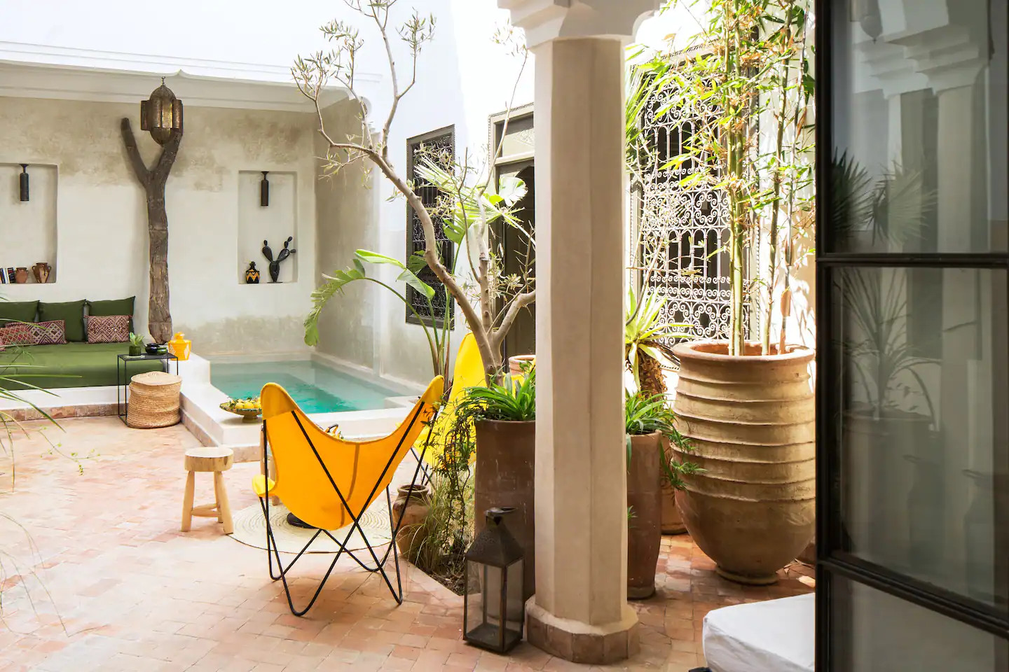patio avec piscine maison Maroc