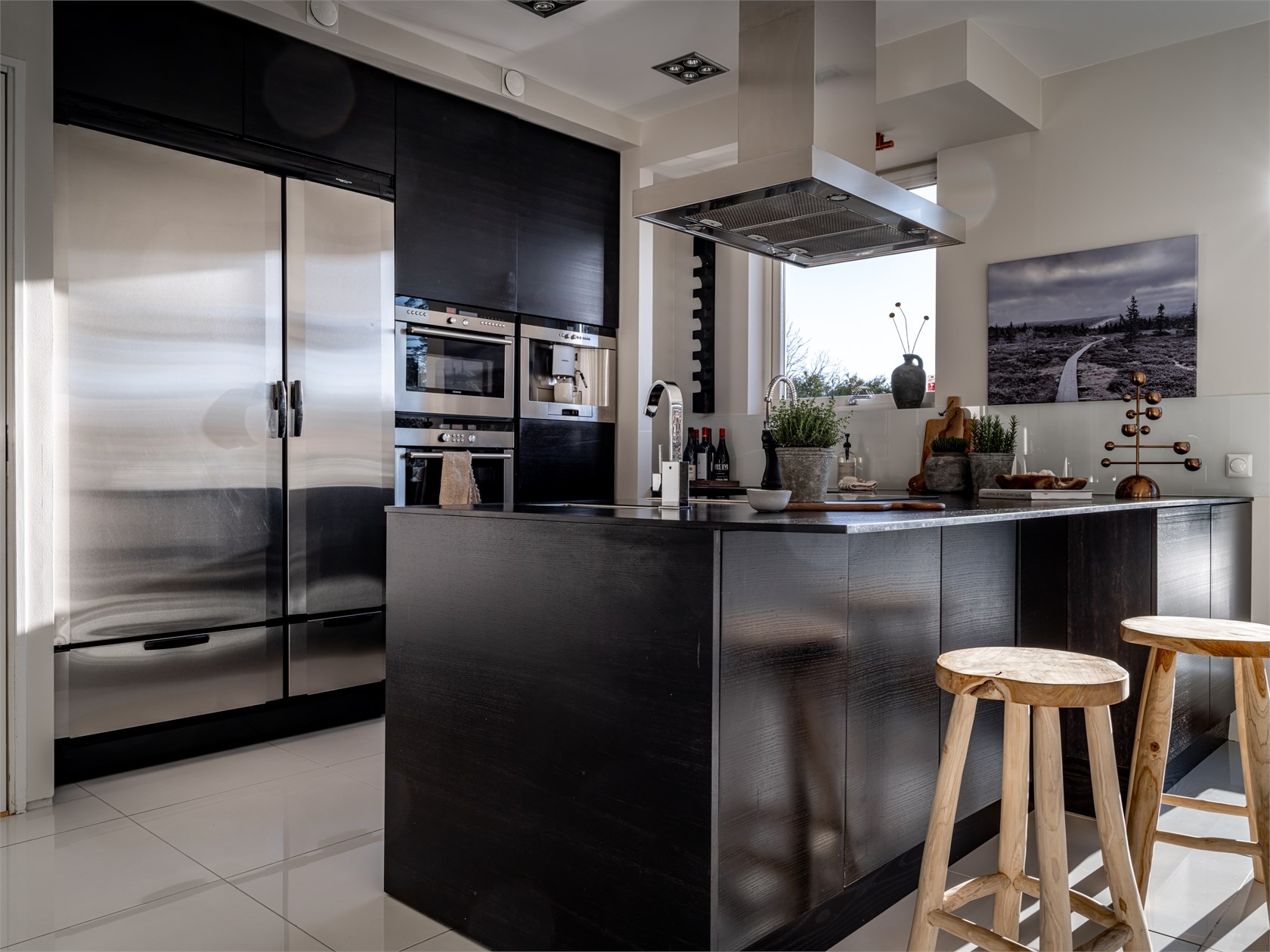 cuisine noire et inox