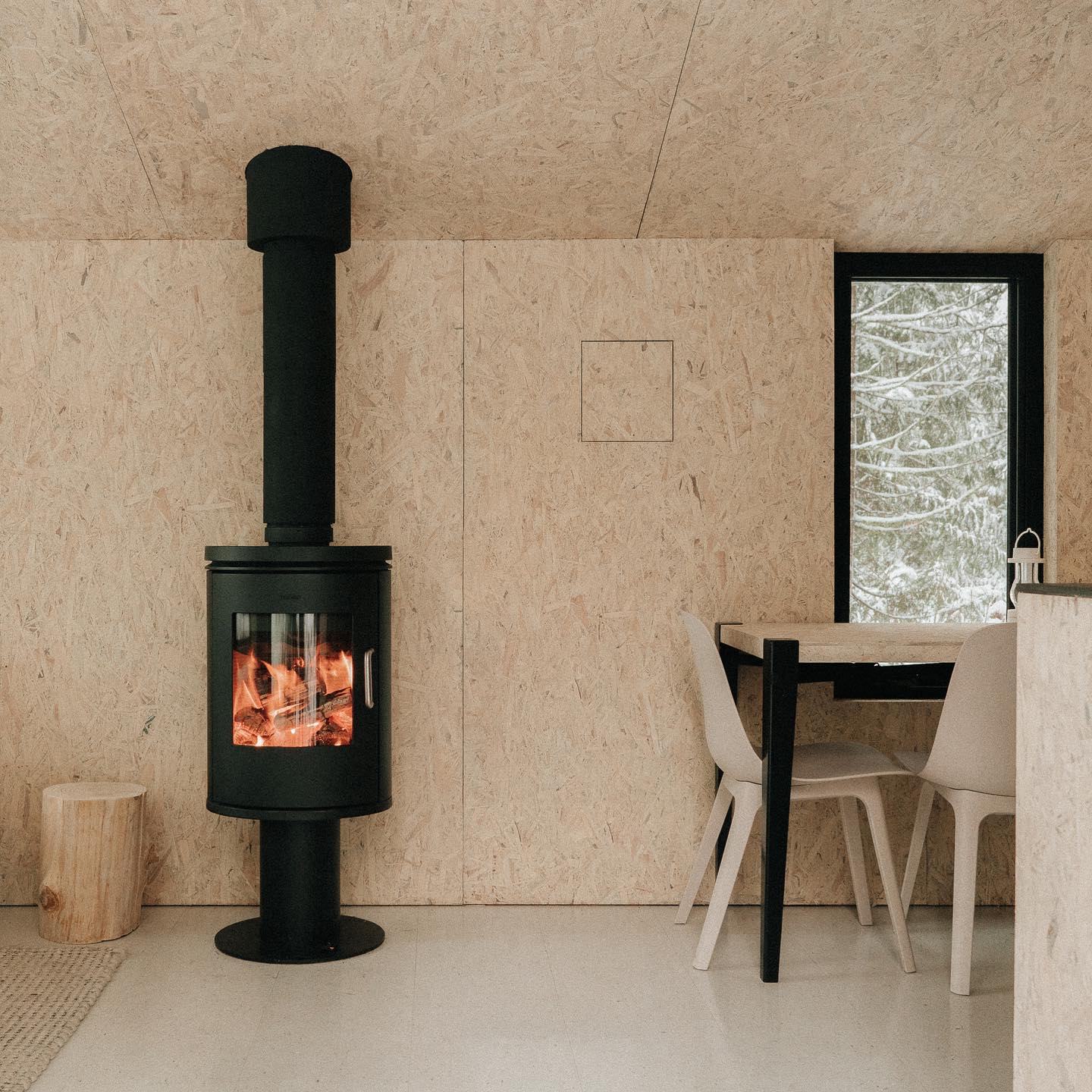 poêle dans maison design