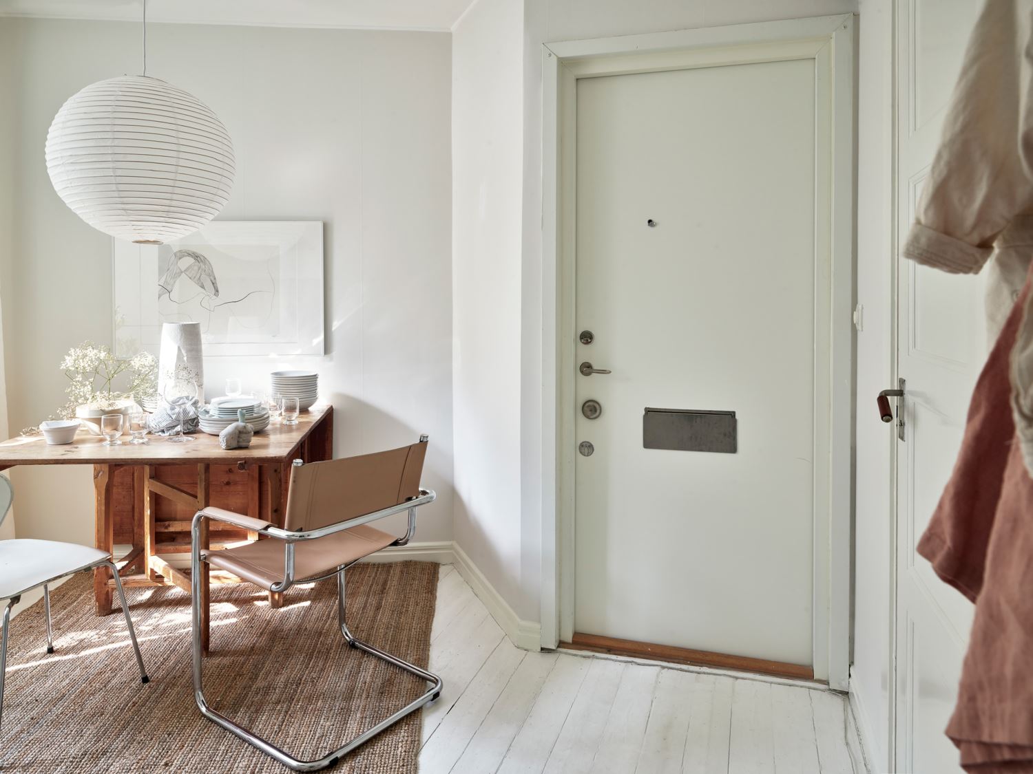 salle à manger parquet blanc