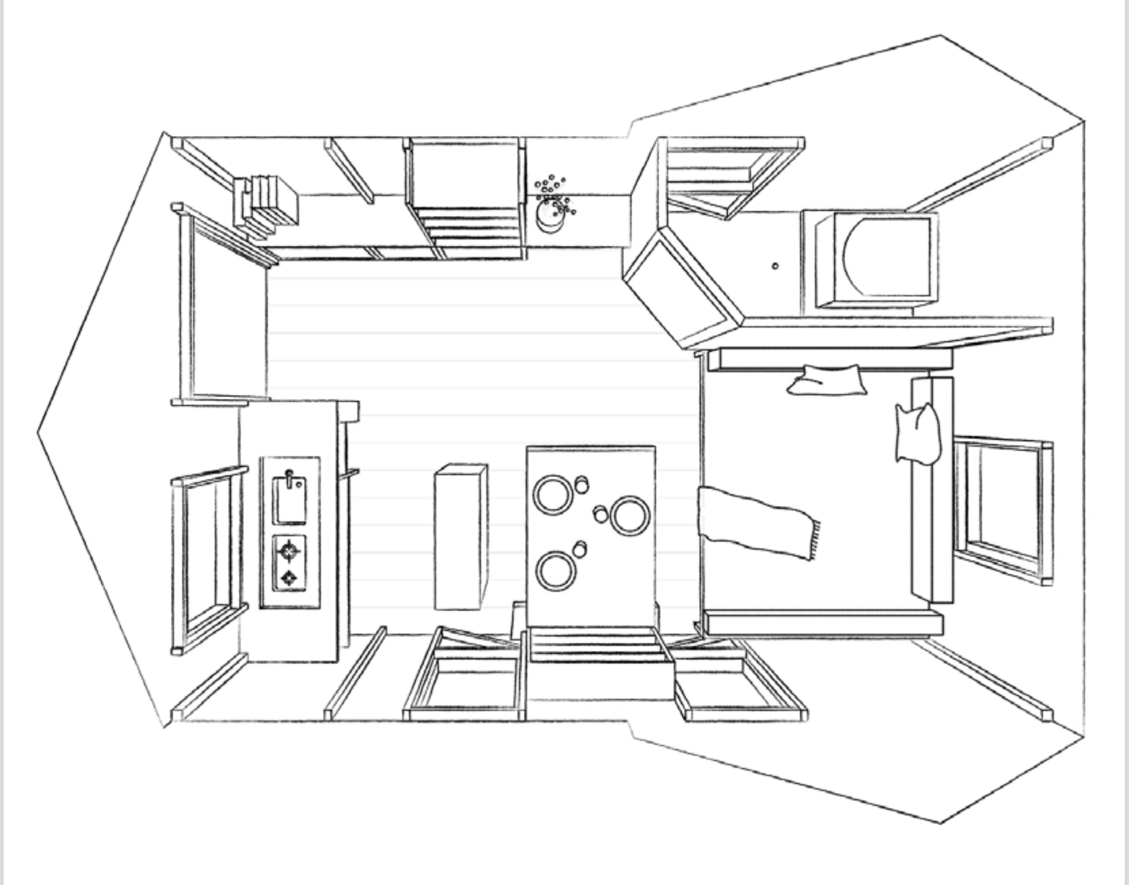 plan Tiny House Cahute 8m2 plan Tiny House Cahute 8m2