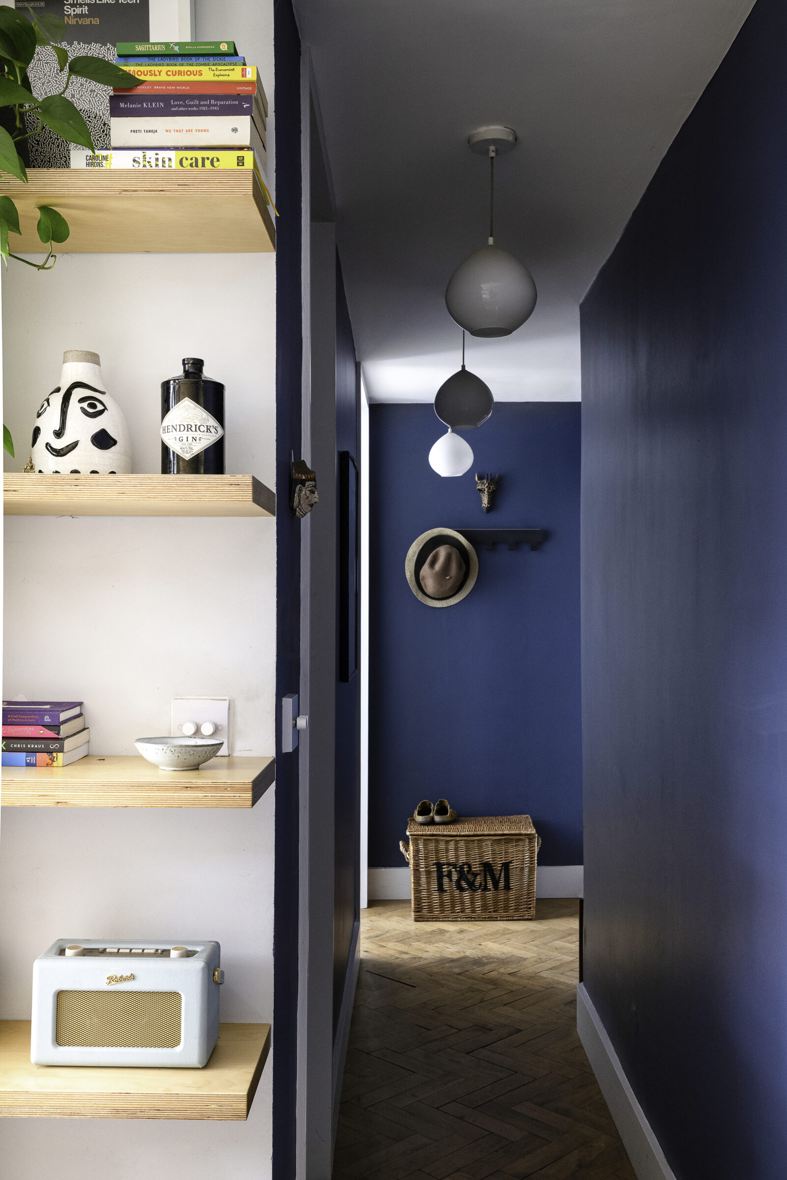 entrée décoration bleue