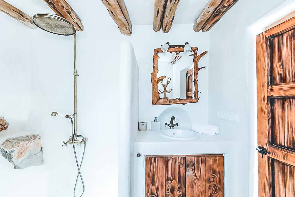 salle de bain rustique