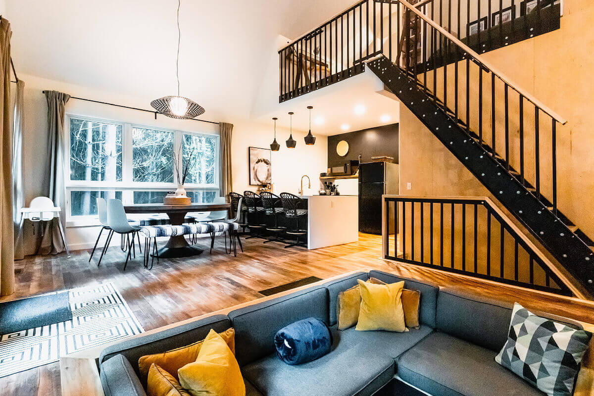 salon maison en bois