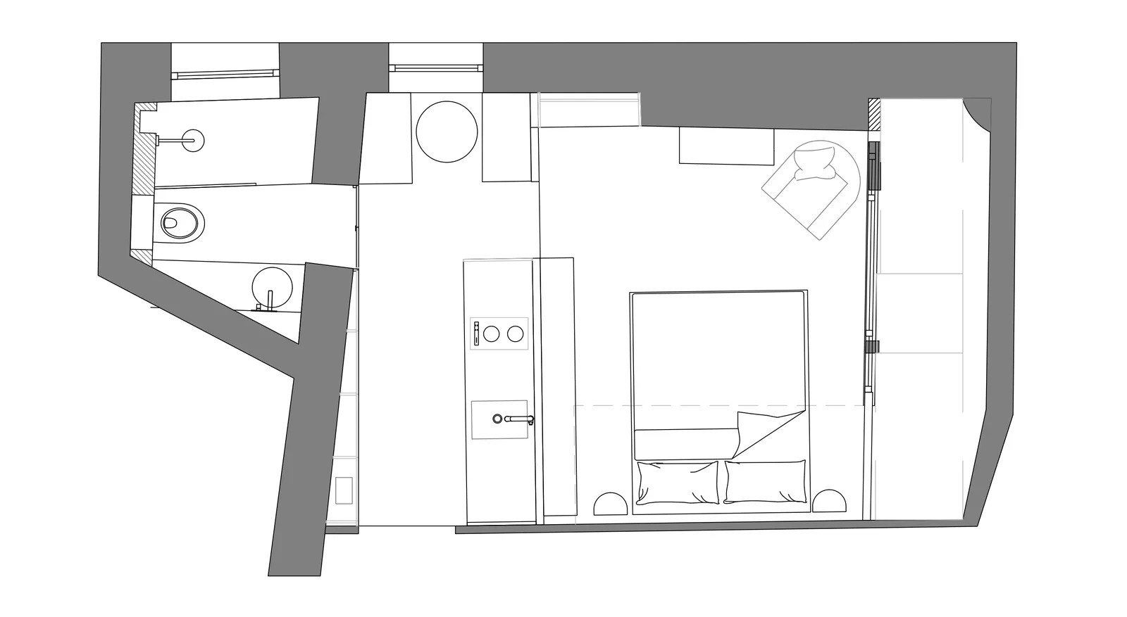plan appartement 19m2 Paris