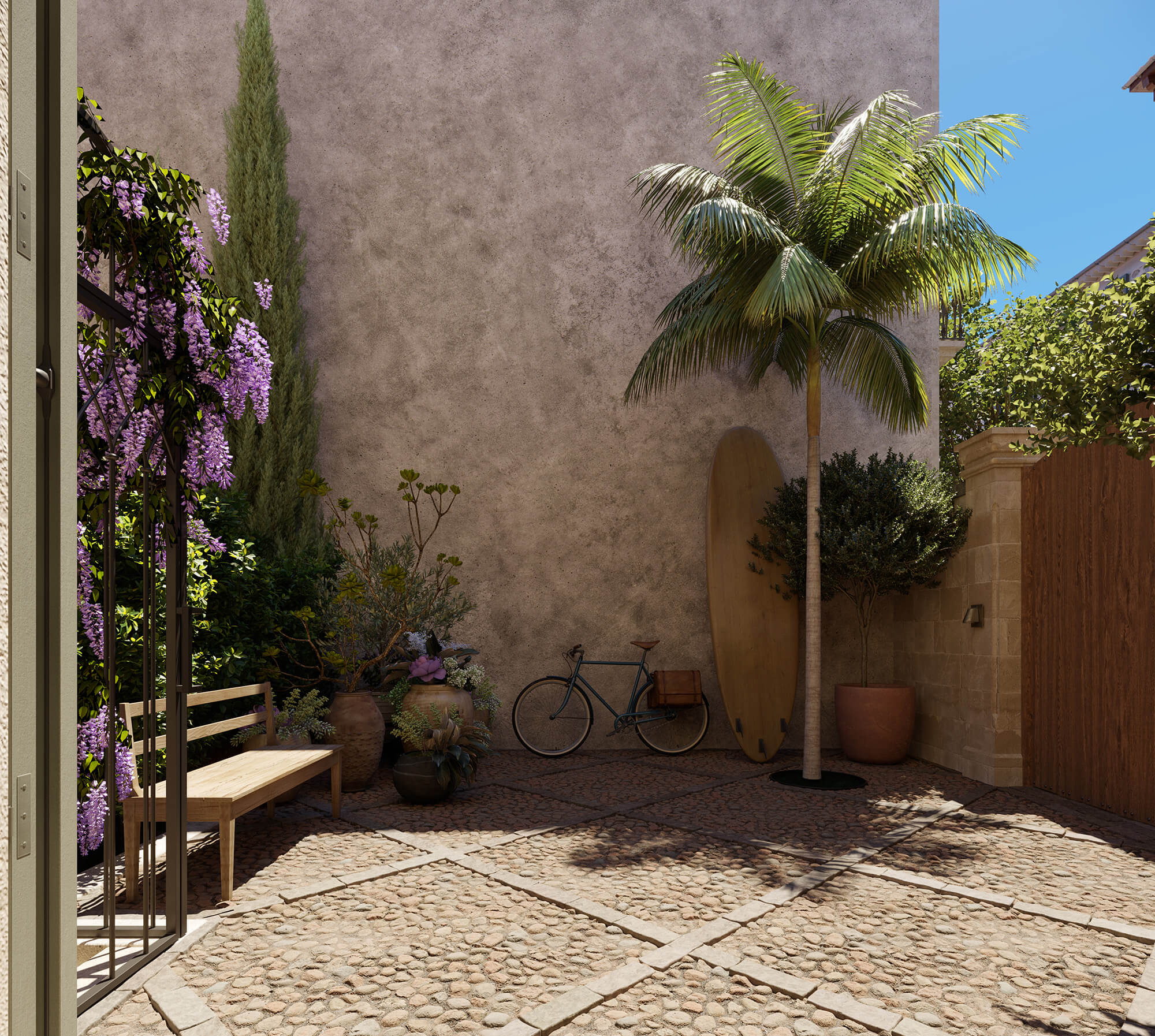 cour pavée villa Mon Cor Berrow Projects