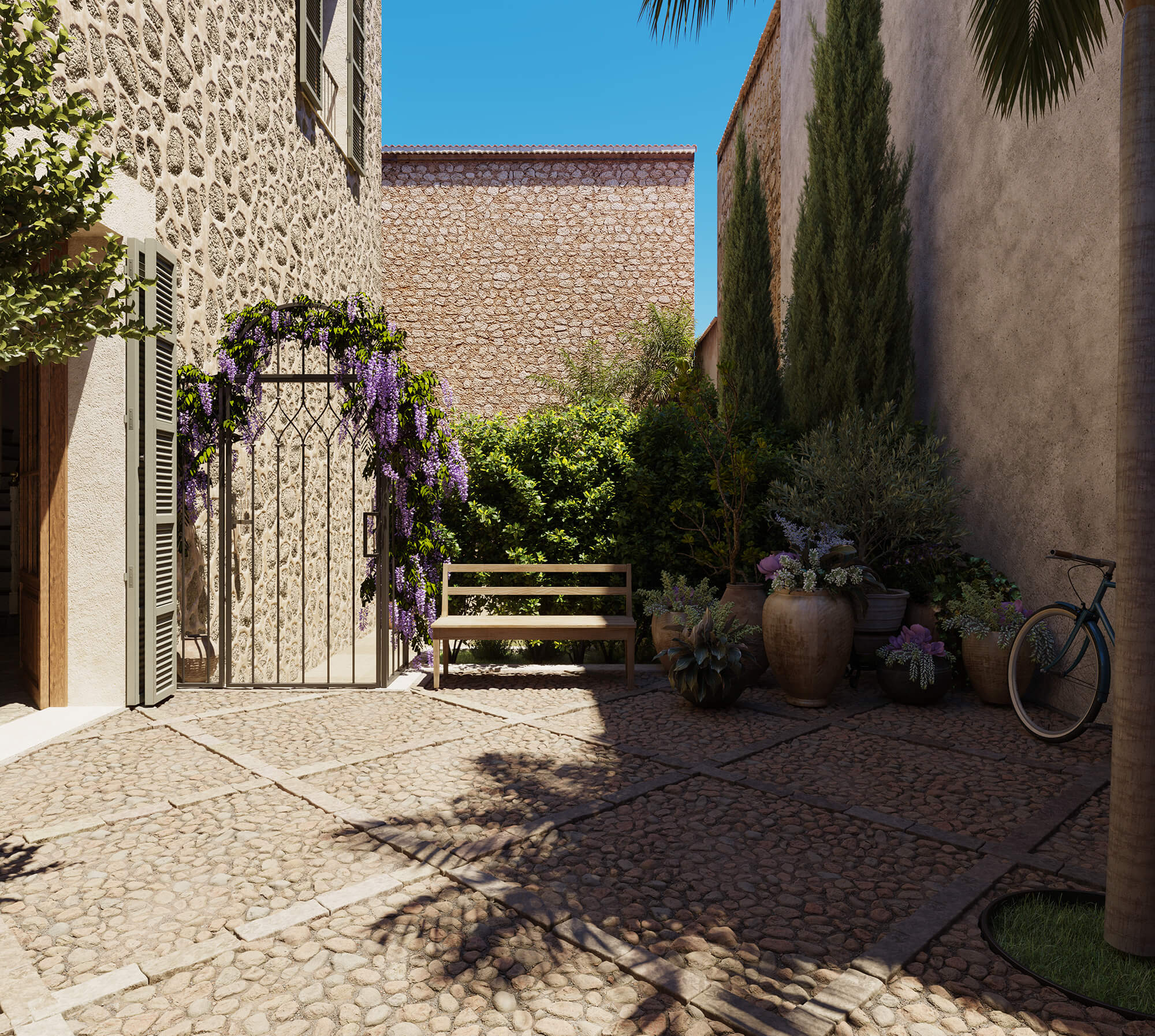 cour pavée villa Mon Cor Berrow Projects