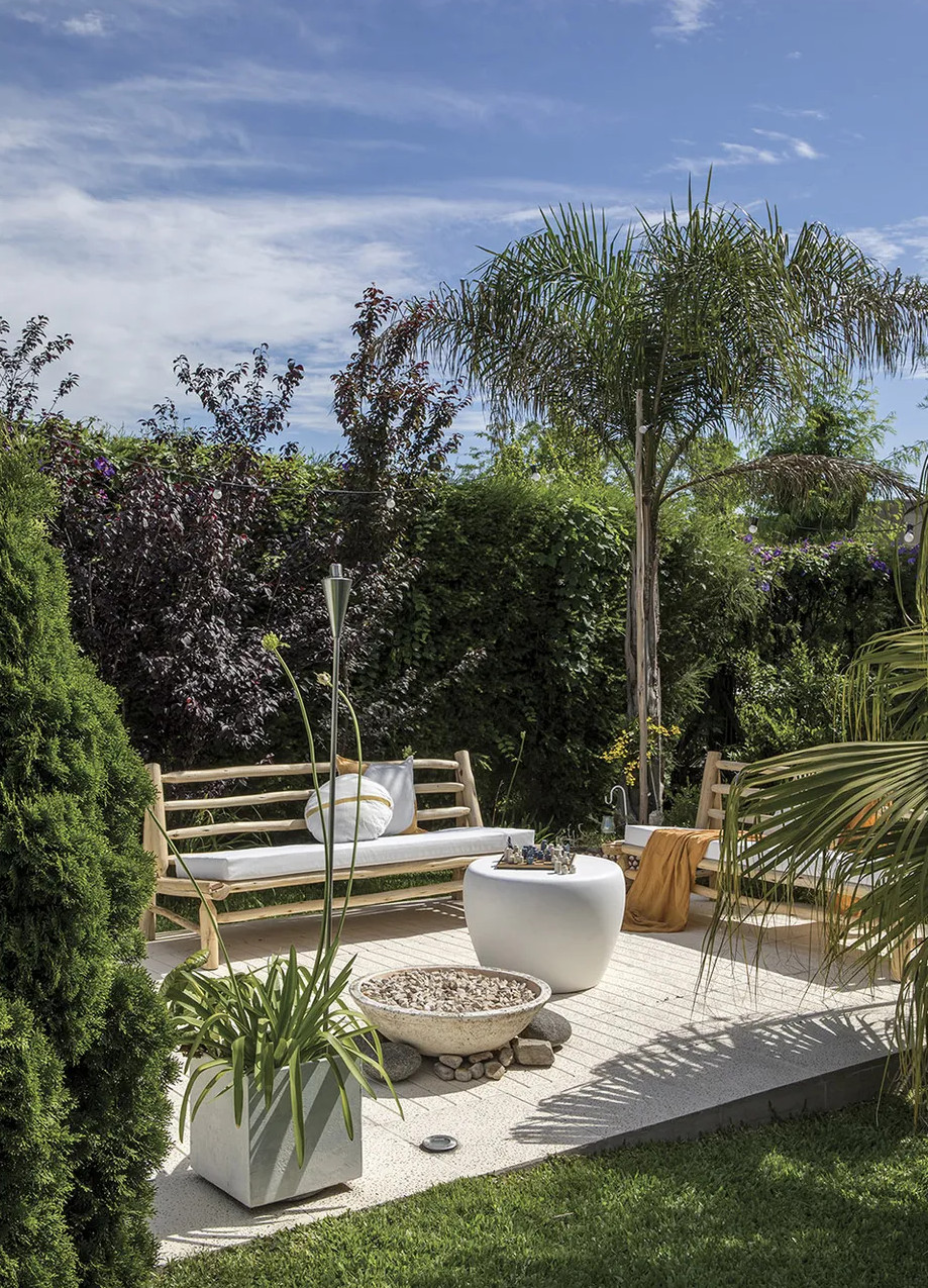 terrasse mobilier bambou
