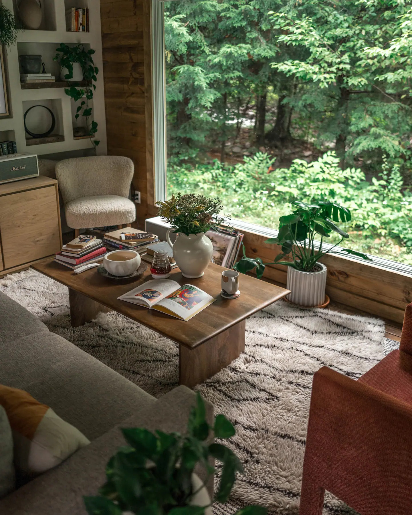 salon cabane en bois décoration contemporaine