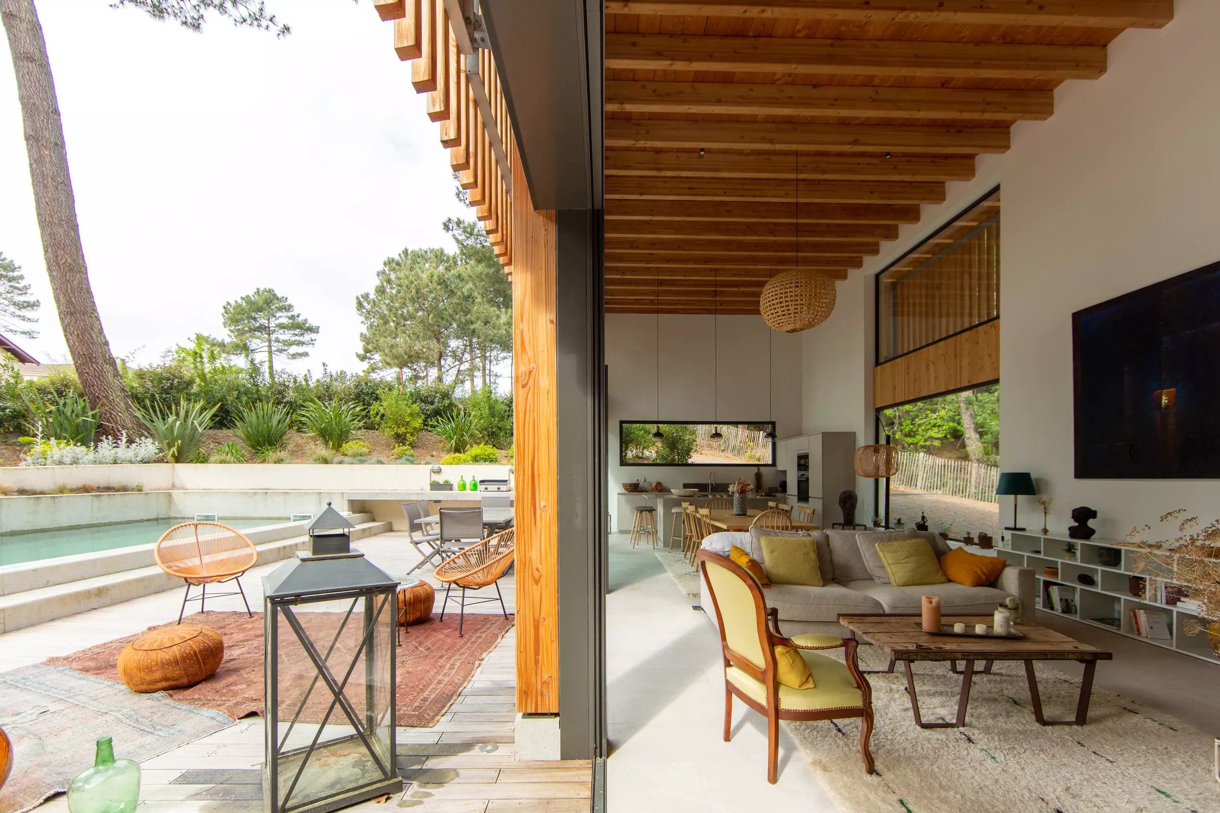 salon maison en bois le Cap Ferret