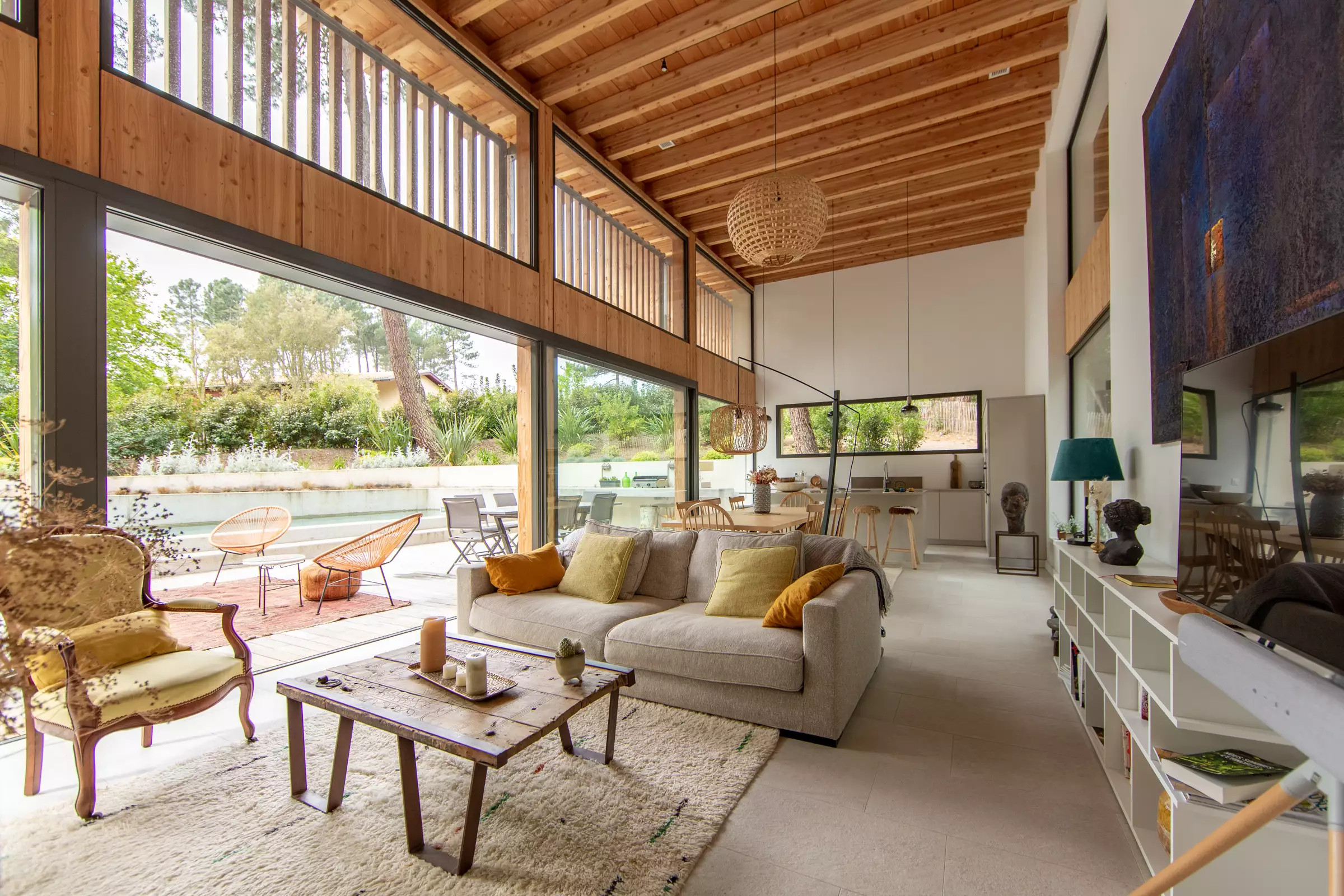 salon maison en bois le Cap Ferret