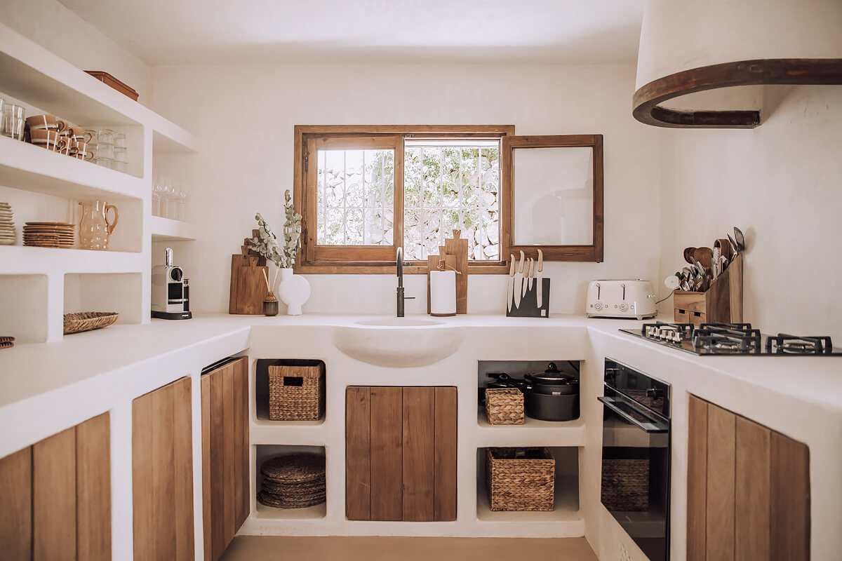 cuisine rustique maçonnée et bois