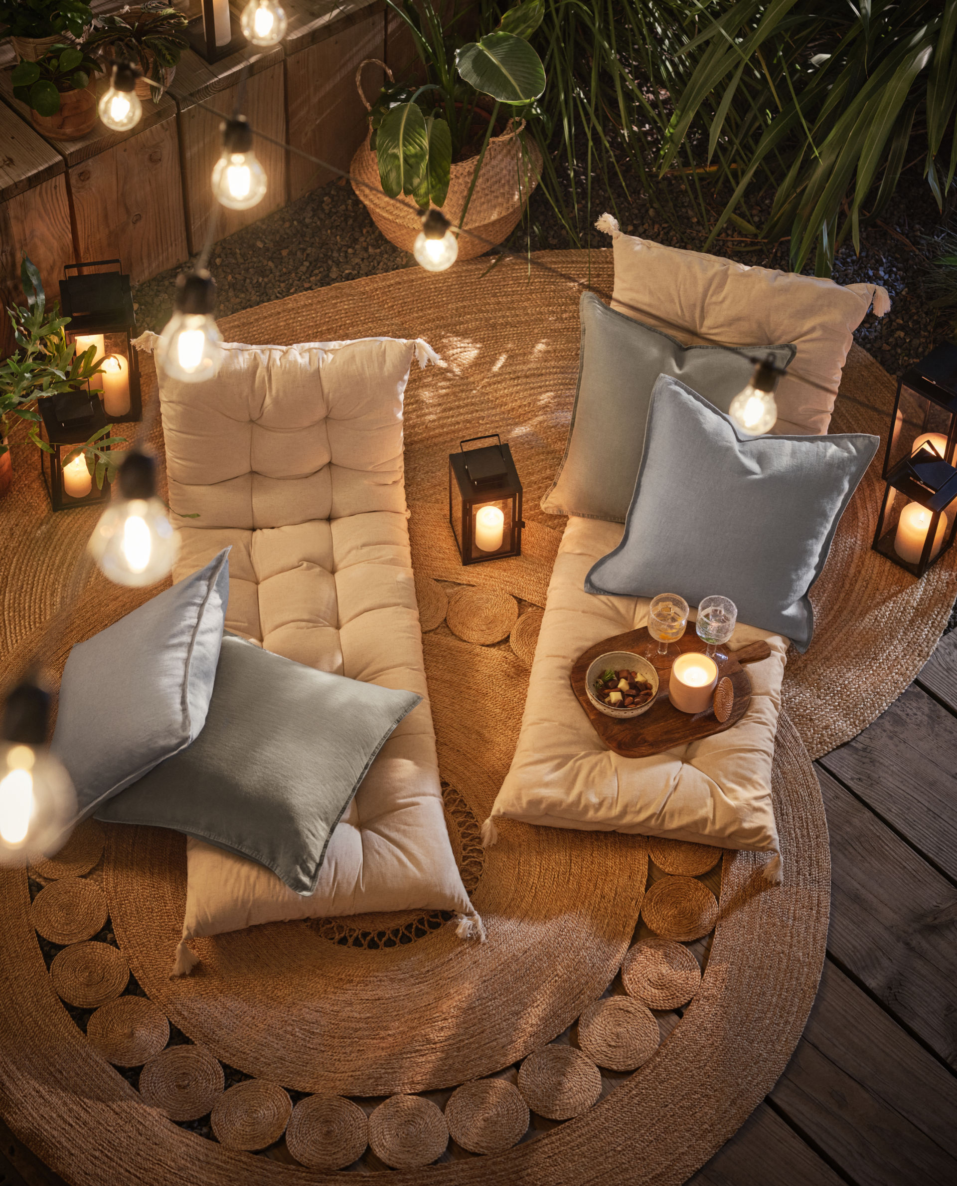 terrasse aménagée décoration naturelle hm