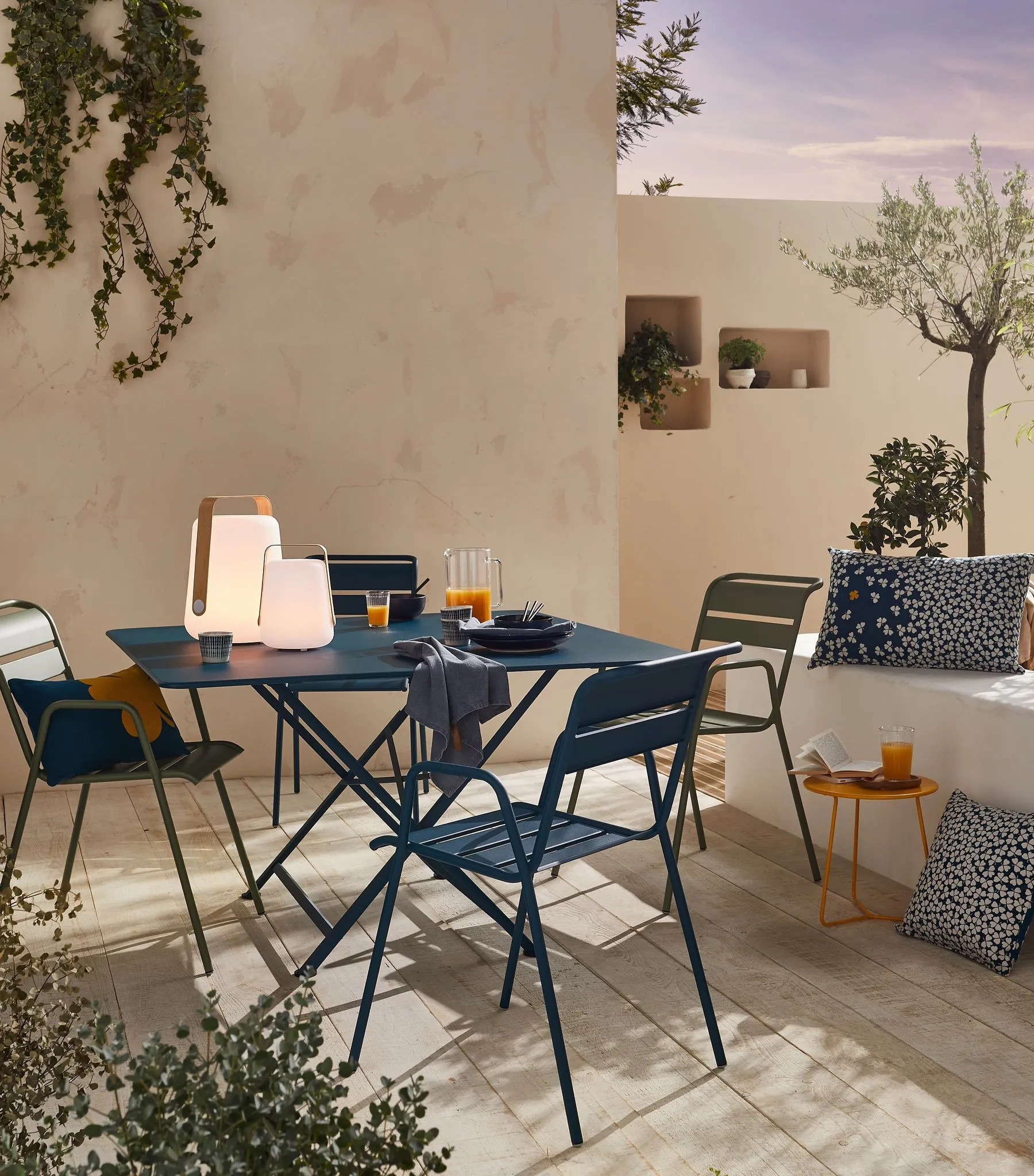 terrasse aménagée sol bois clair