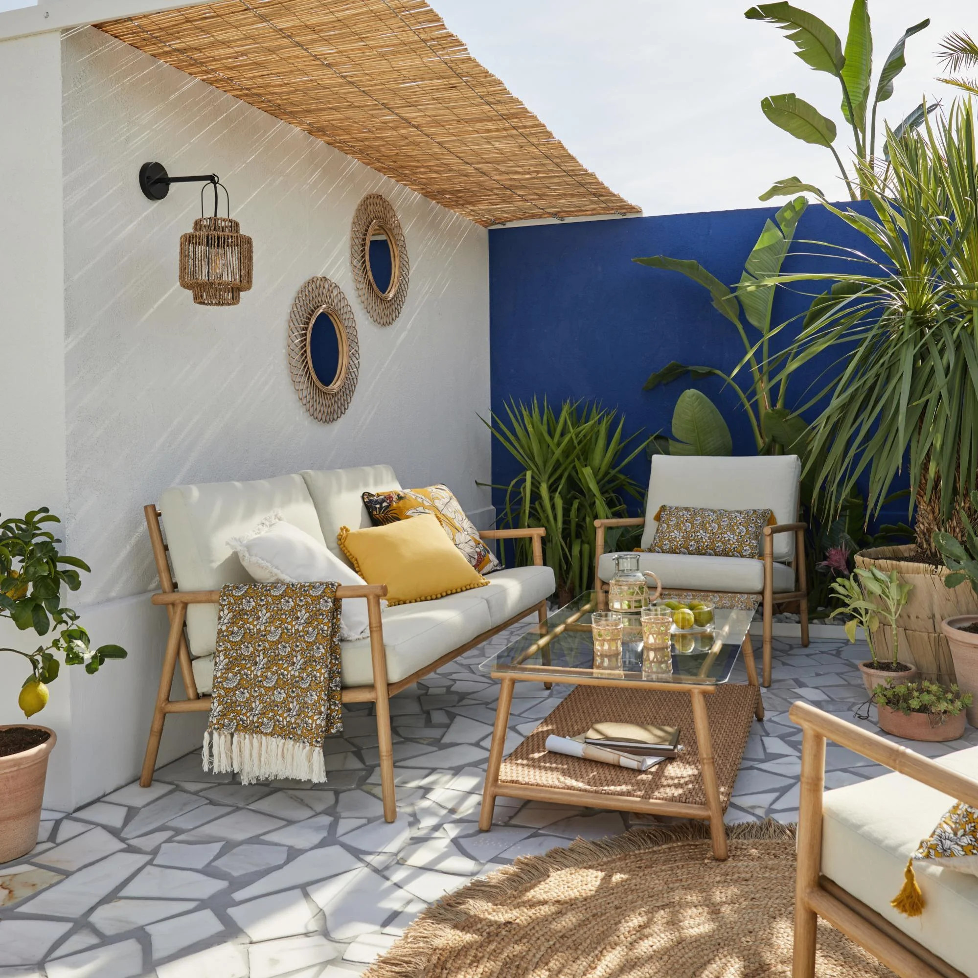 patio aménagé avec mobilier rotin patio aménagé avec mobilier rotin