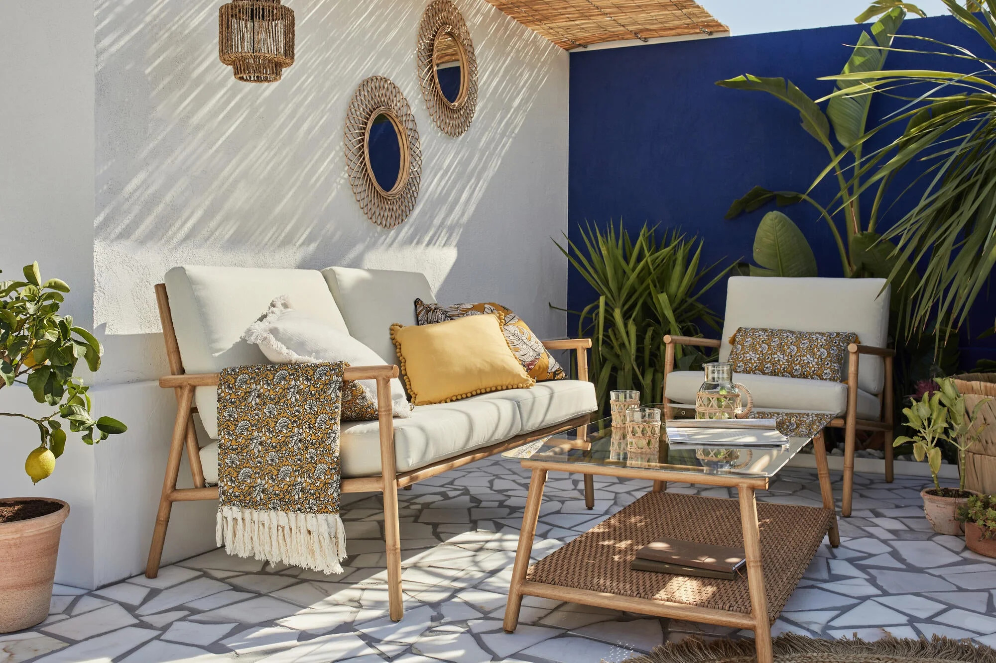 patio aménagé avec mobilier rotin patio aménagé avec mobilier rotin