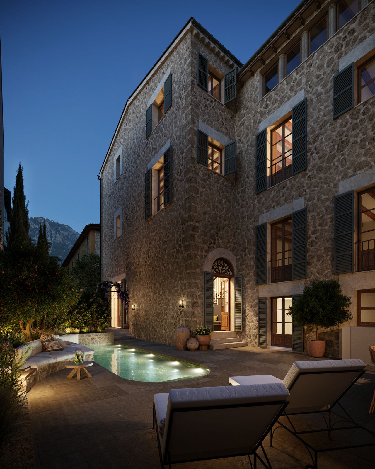 jardin avec piscine villa Mon Cor Berrow Projects
