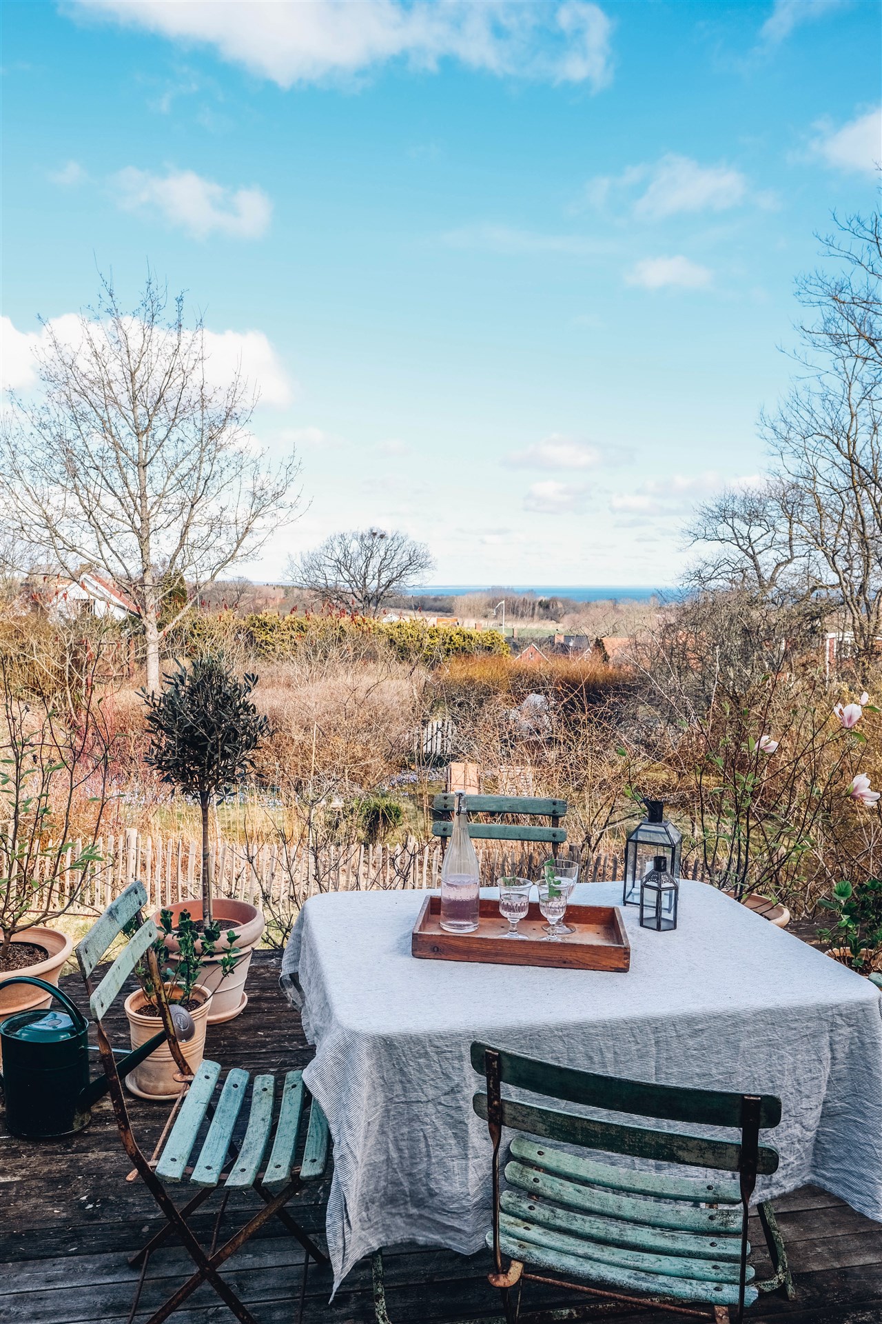 terrasse bois aménagée avec vue sur mer