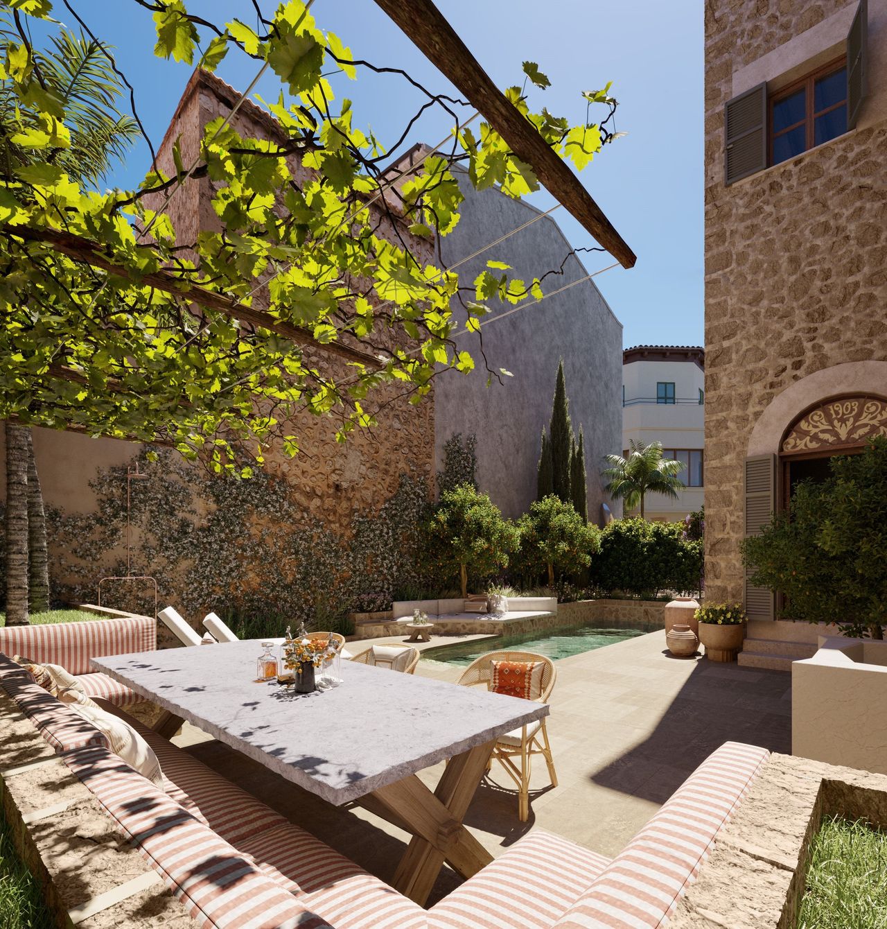 jardin avec piscine villa Mon Cor Berrow Projects