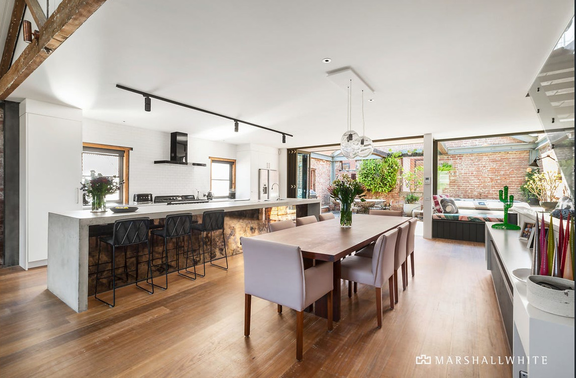 cuisine loft avec briques
