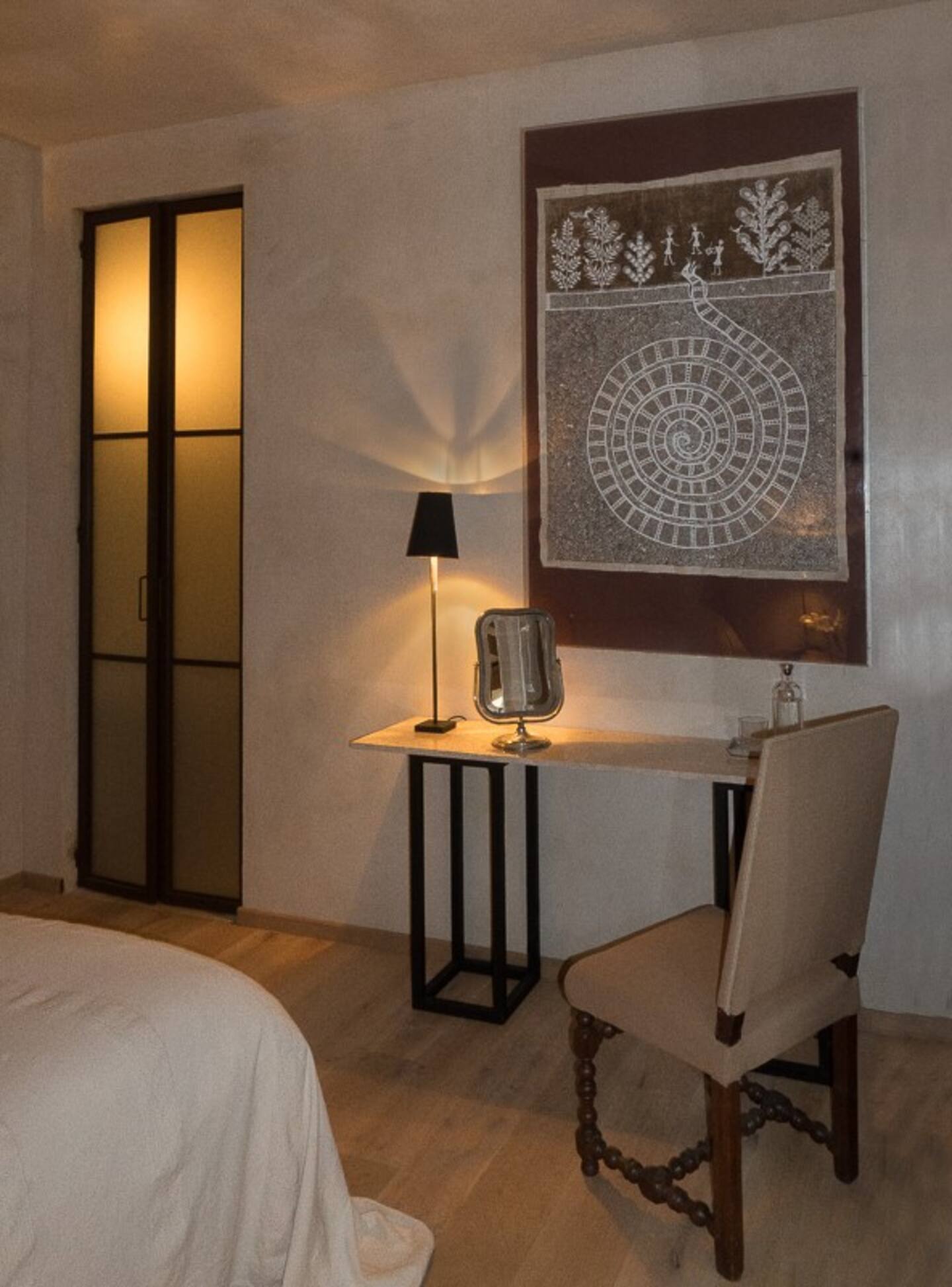 chambre maison rénovée décoration rustique chic