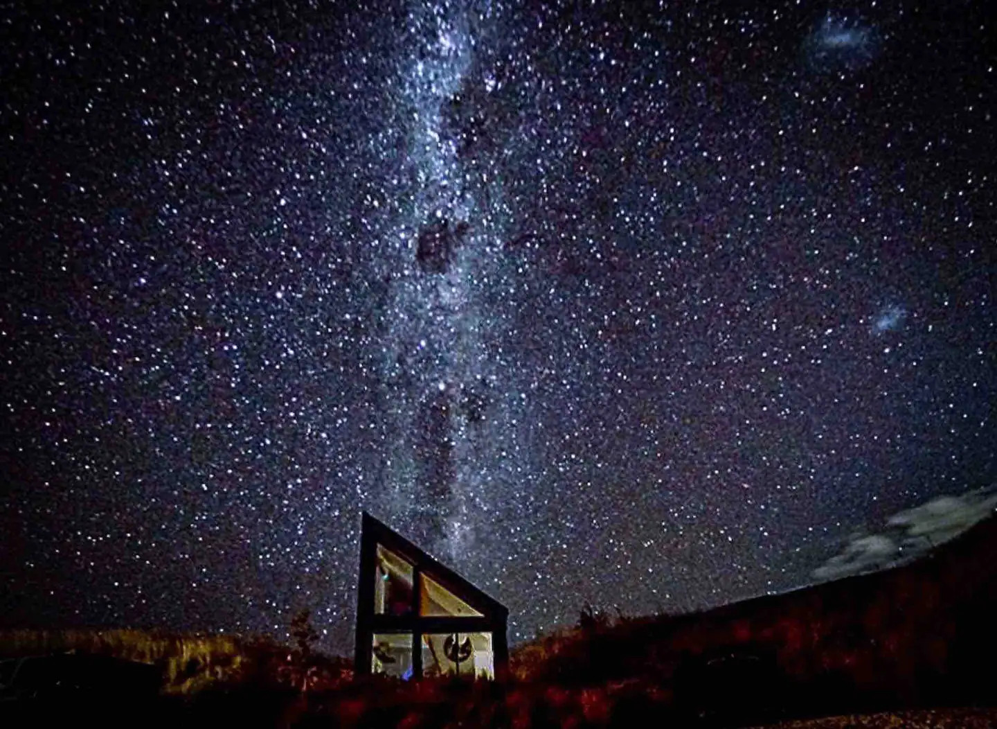 tiny house en Nouvelle-Zélande vue nuit