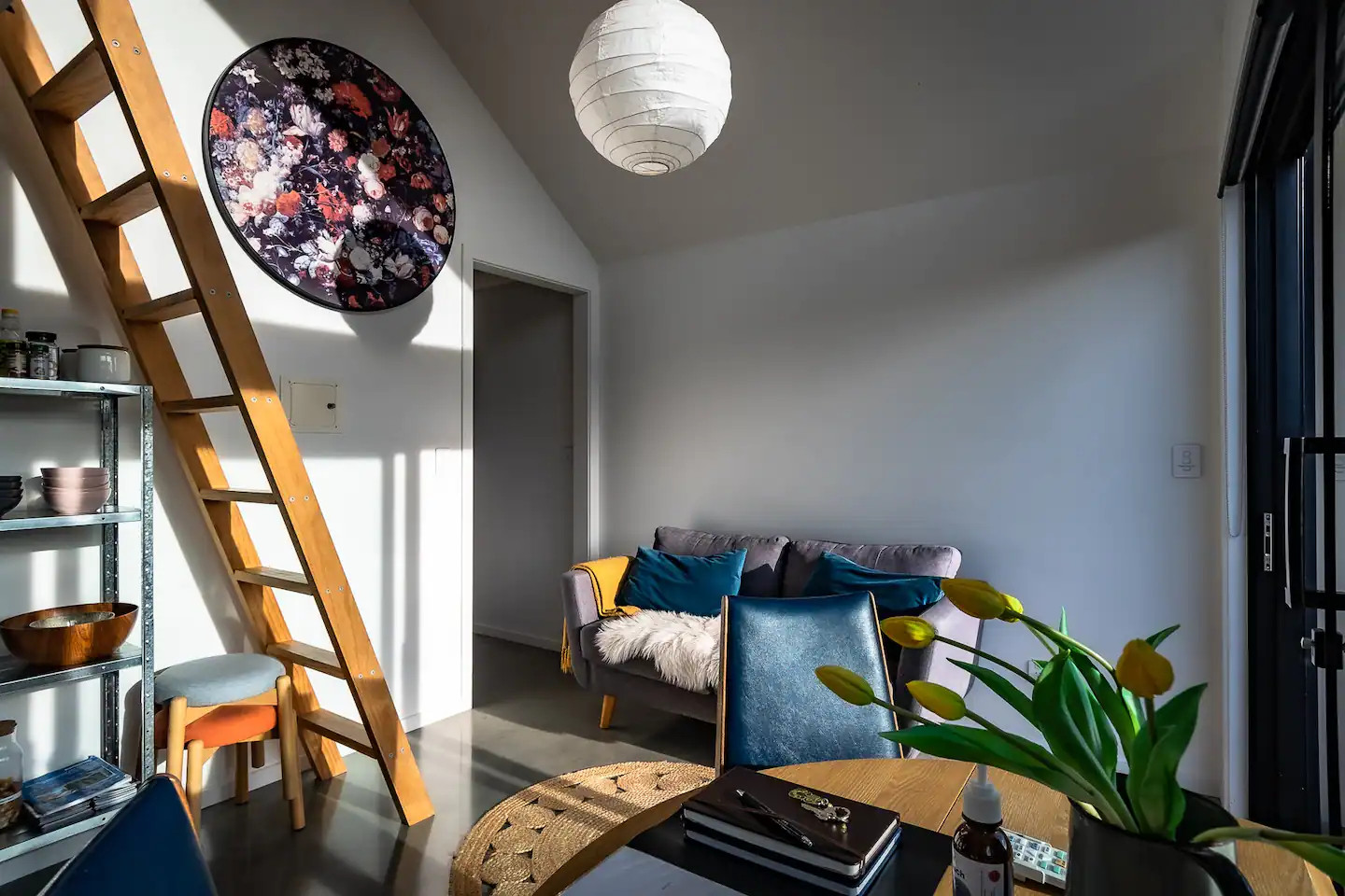 salon tiny house en Nouvelle-Zélande
