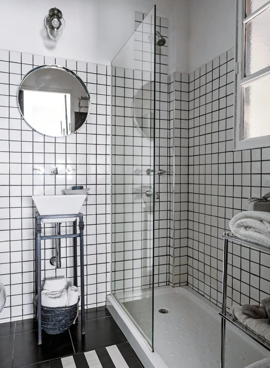 salle de bain design carrelage blanc joints noirs salle de bain design carrelage blanc joints noirs