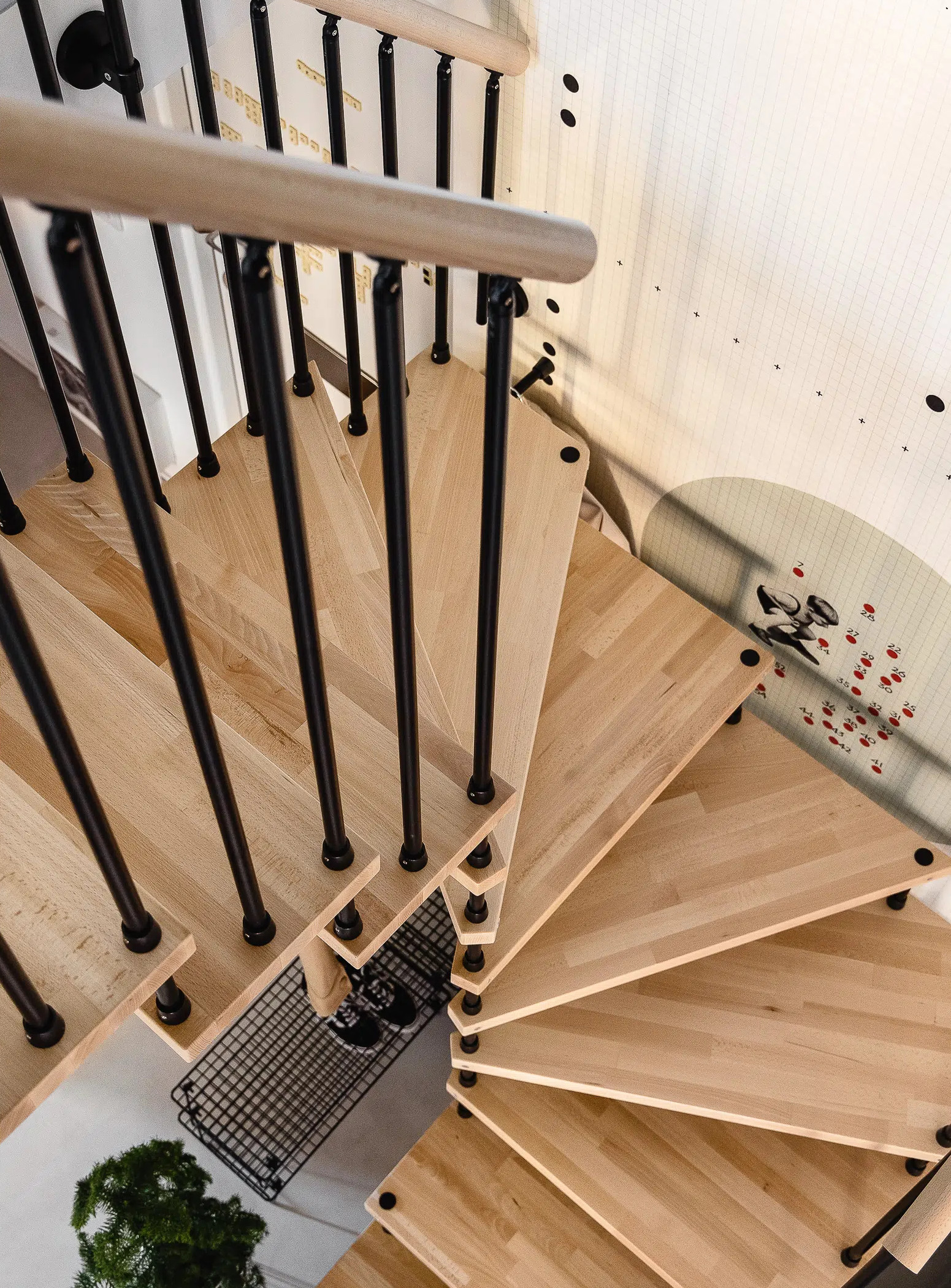 escalier bois et métal