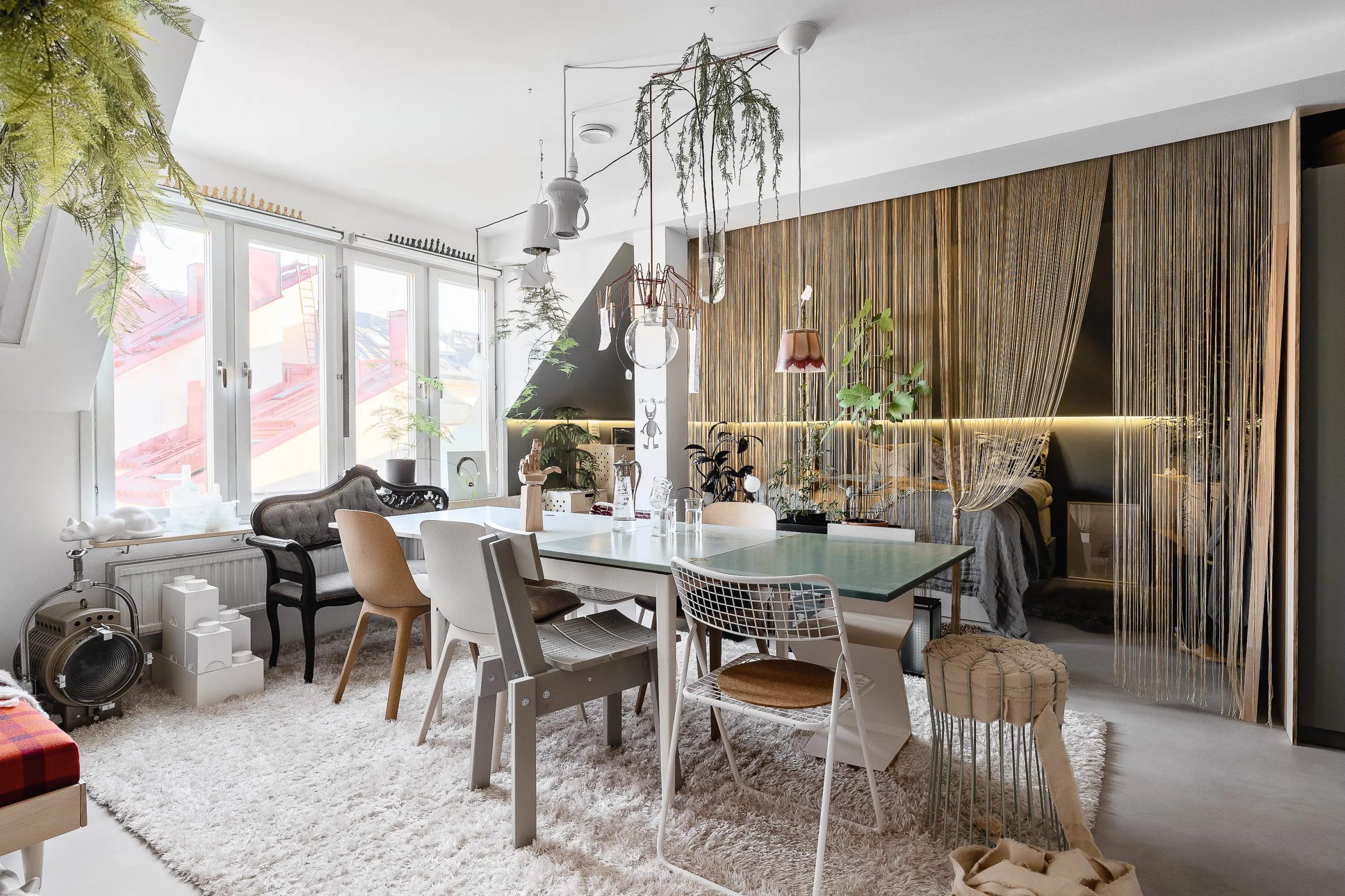 salle à manger décoration bohème