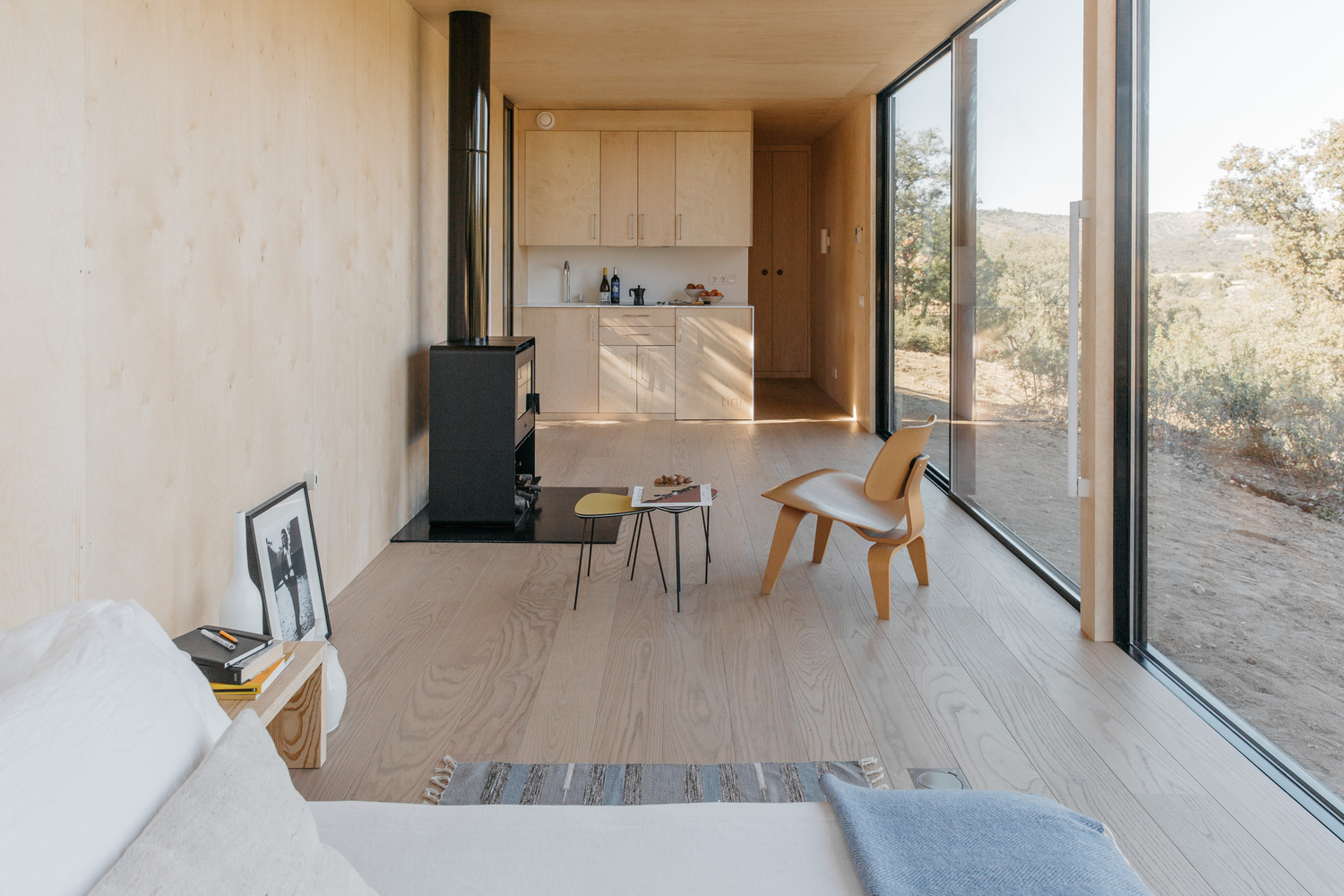 cuisine et salon mini maison préfabriquée 34m2
