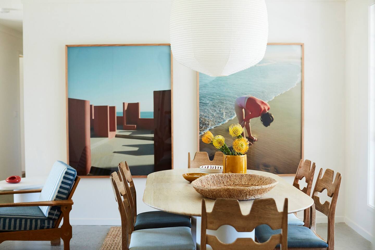 salle à manger décoration mid-century