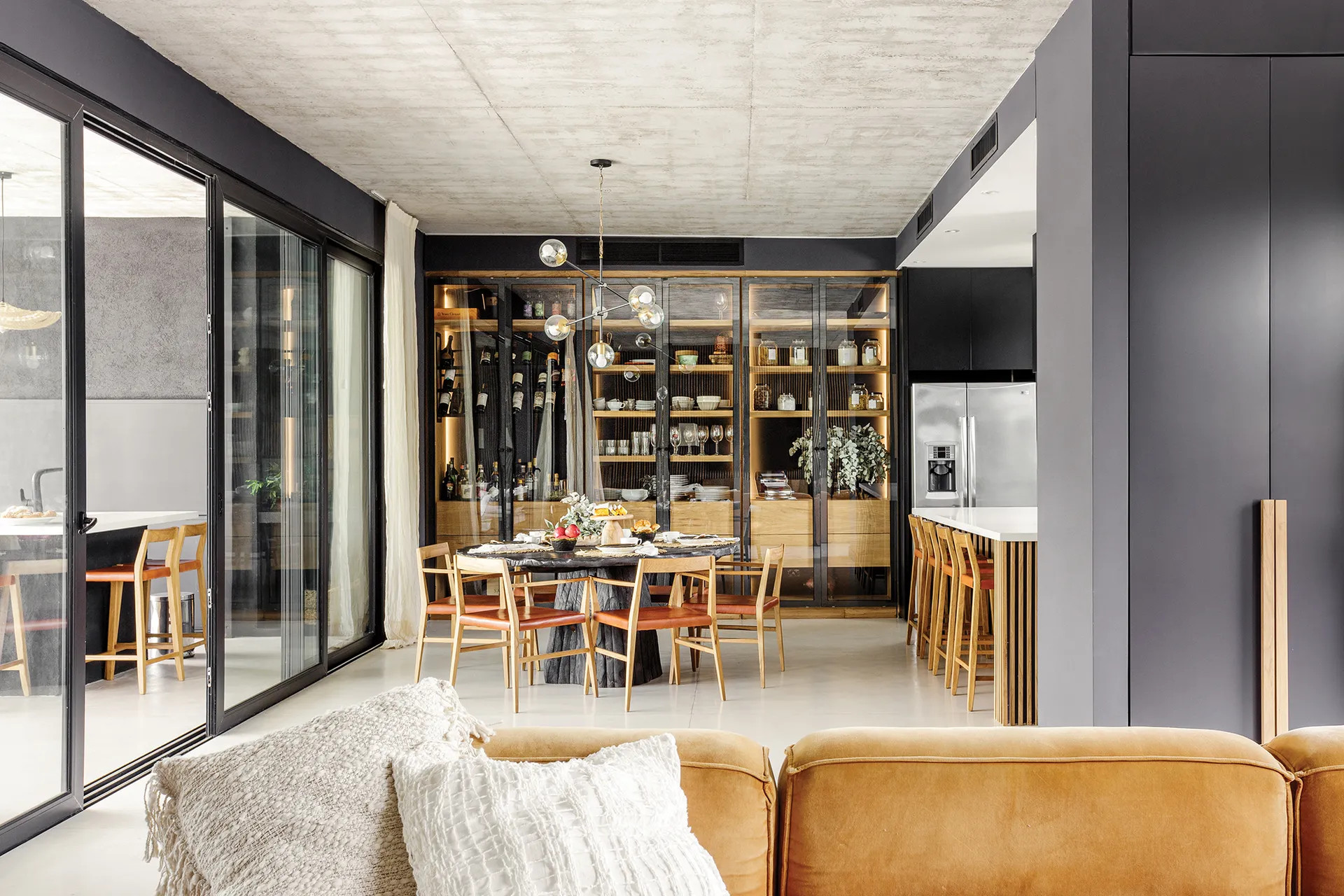 salon et salle à manger maison contemporaine