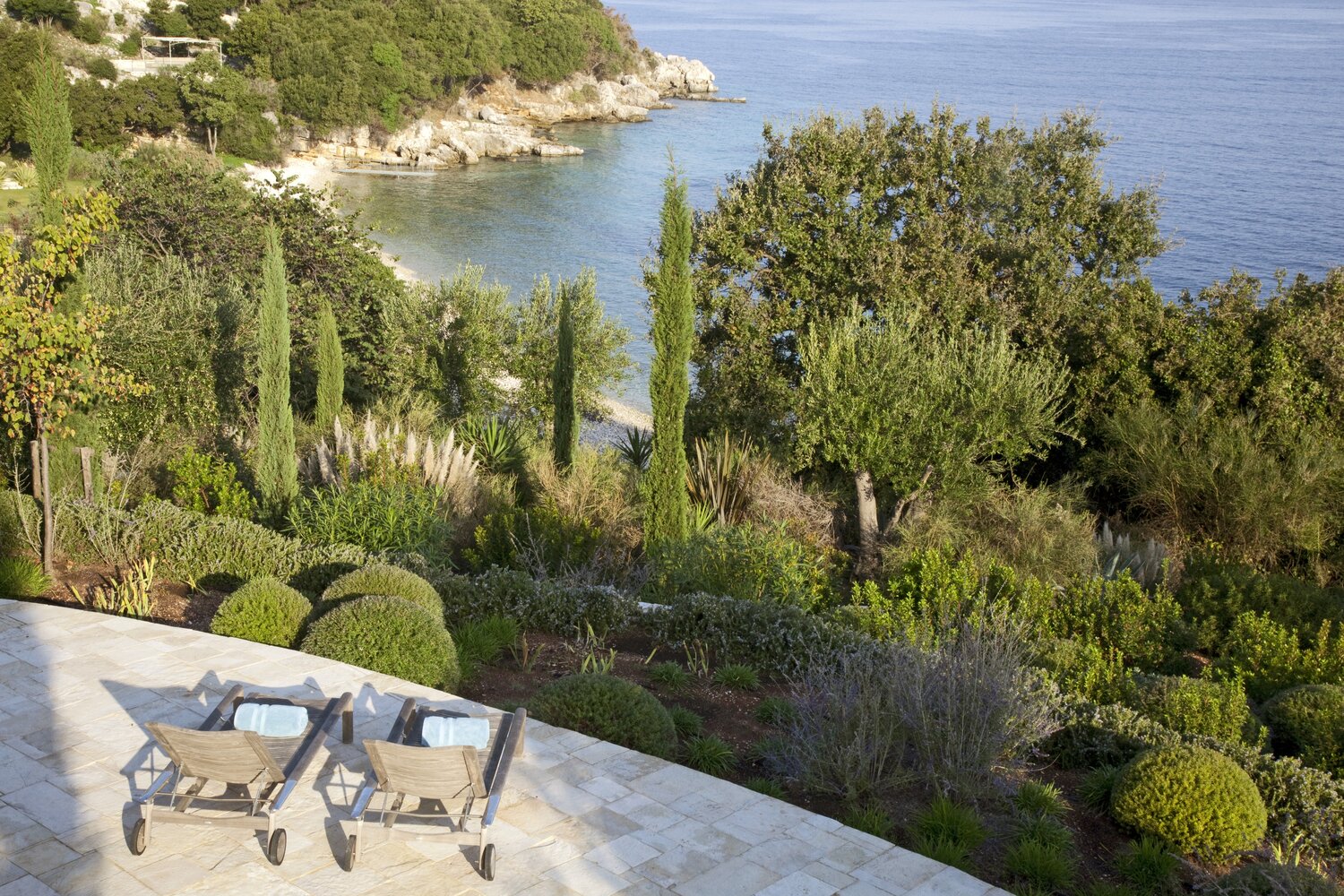 terrasse vue mer maison Corfou