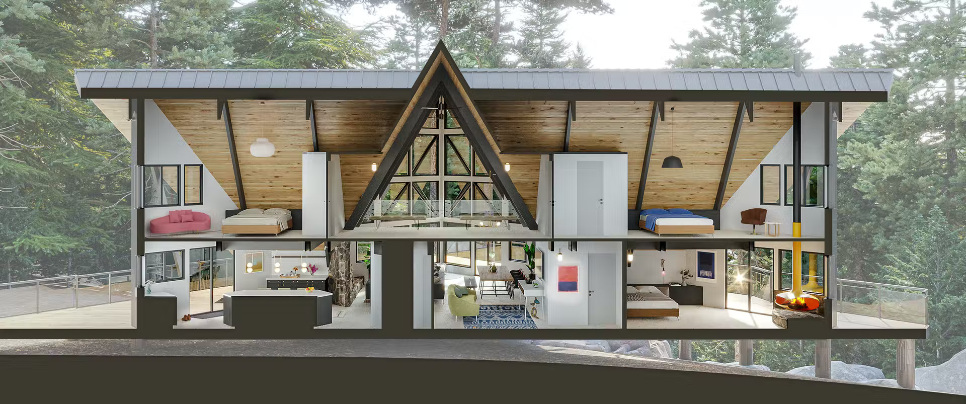 maison A-Frame rénovée