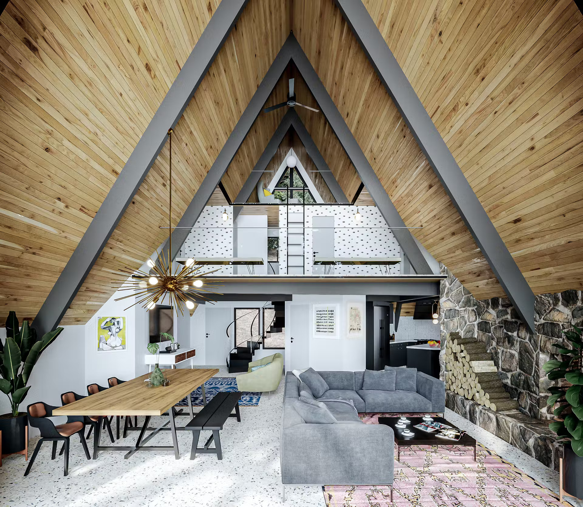salon maison A-Frame